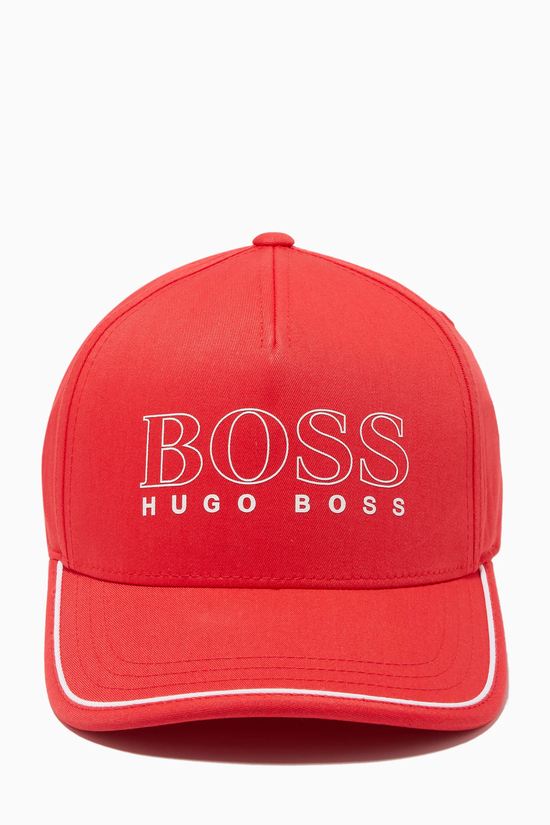 Buy BOSS Red Logo Print Cap in Cotton Blend for Men in UAE Ounass
