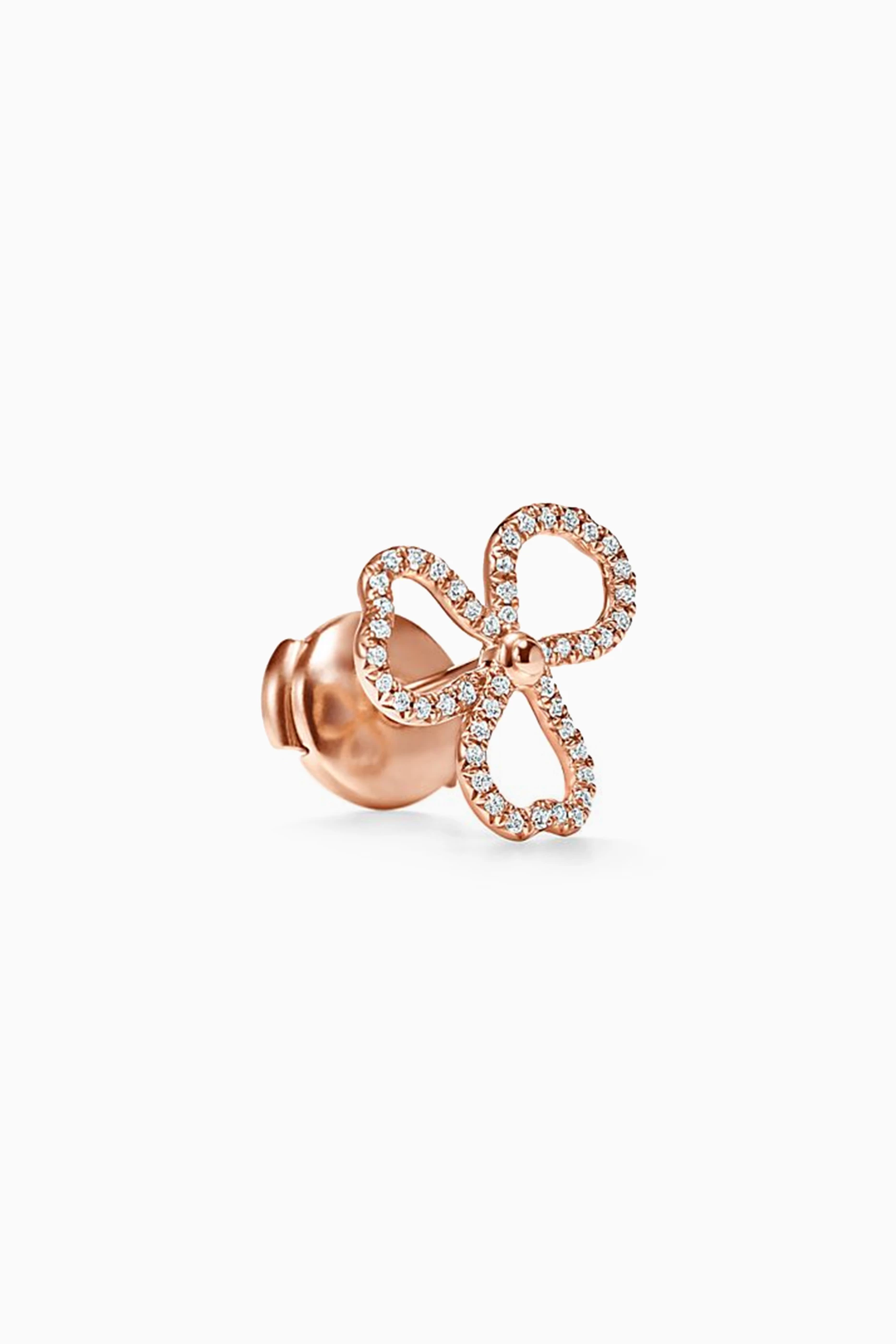 Buy Rose Gold Tiffany Paper Flowers Diamond Open Flower Earrings