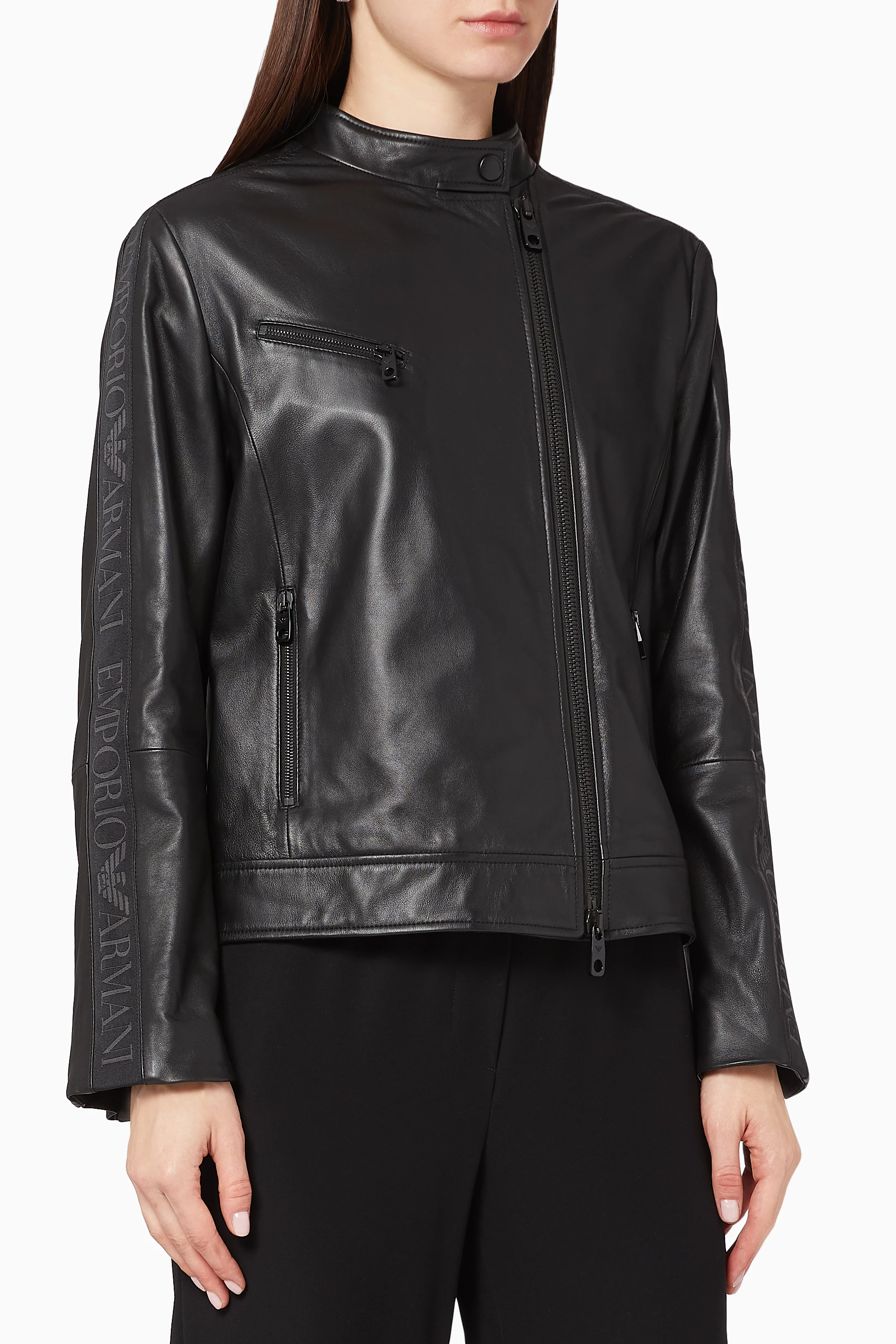 Emporio armani clearance women's leather jacket