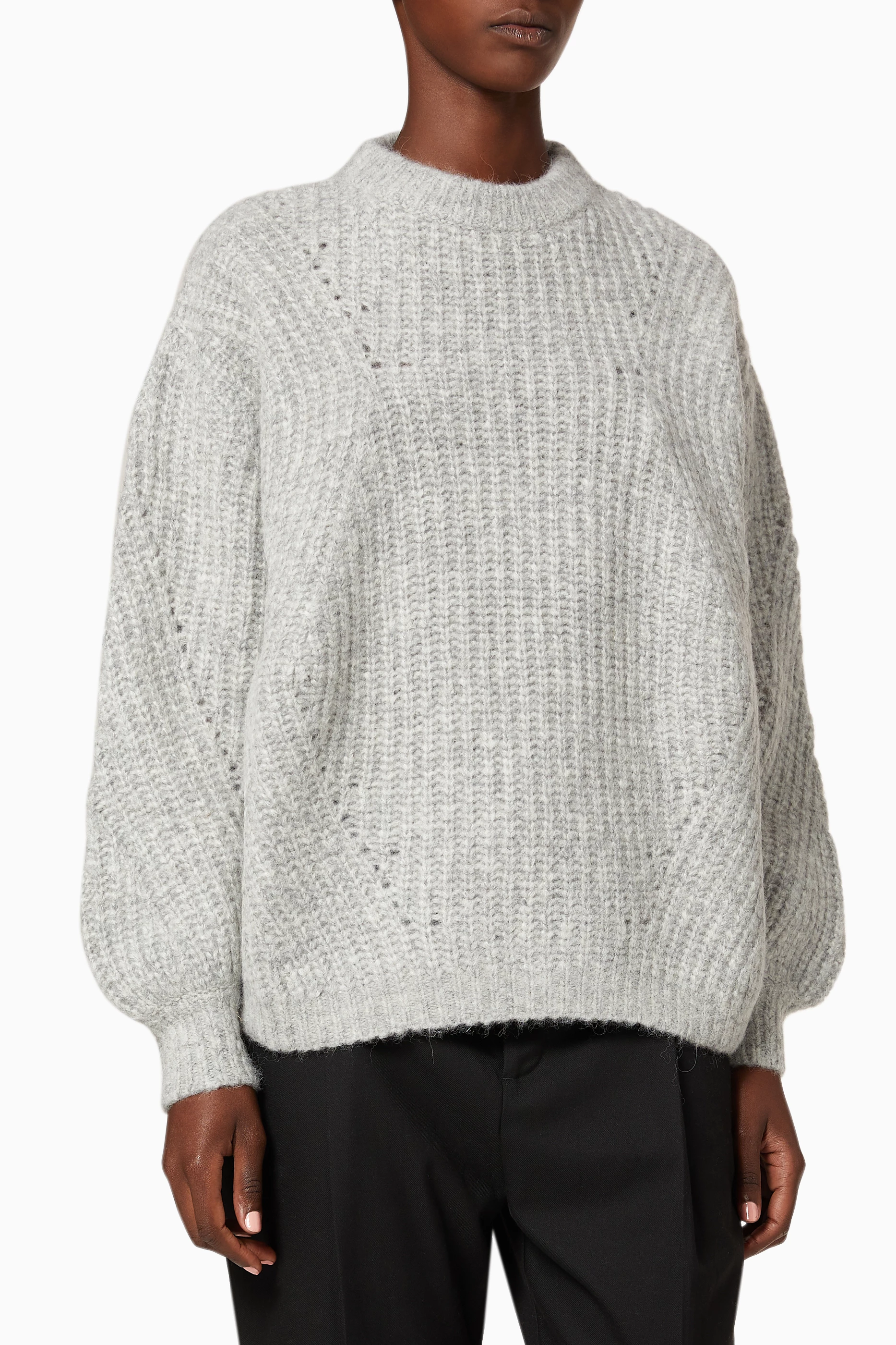 Buy ANINE BING Grey Jolie Wool Sweater for Women in UAE Ounass