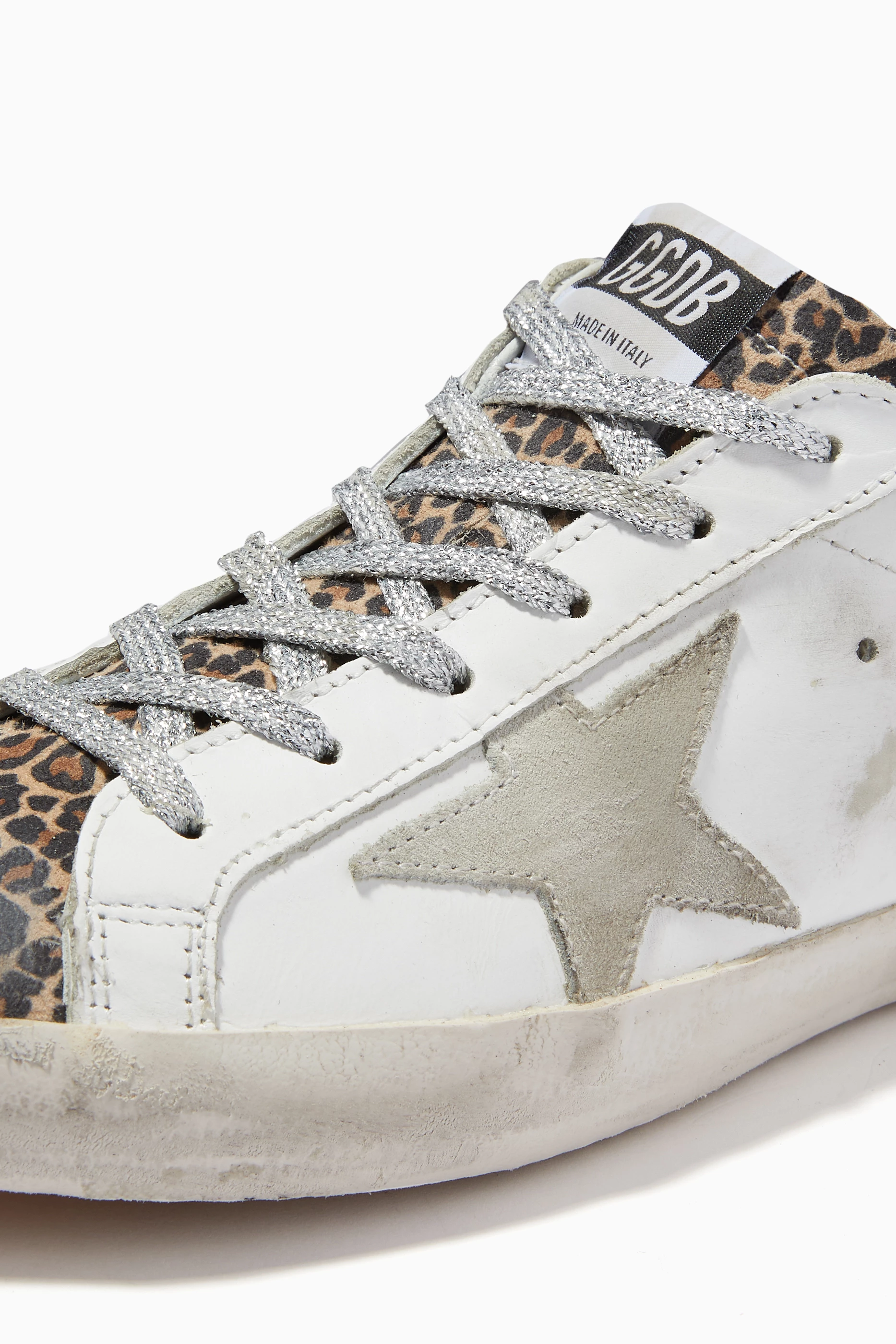 Golden Goose Calf Leather Leopard Super-Star Sneaker in Leopard Print