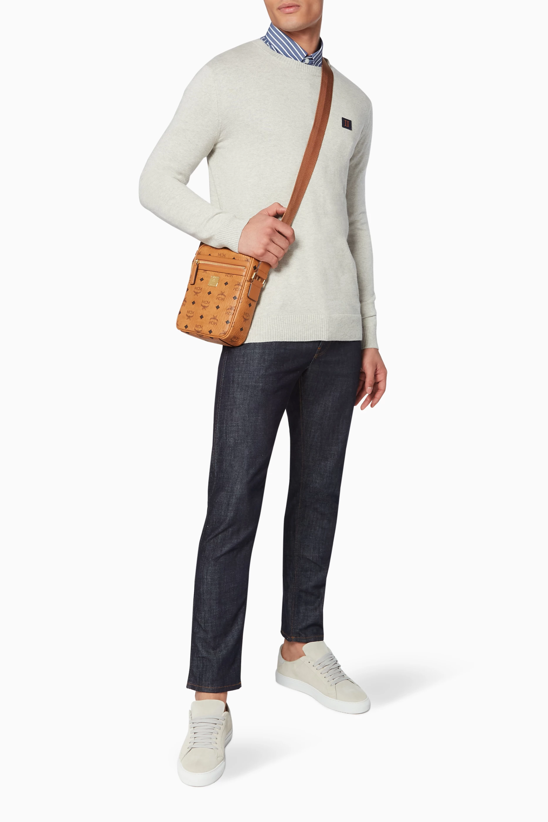 Buy MCM Brown Mini Crossbody in Visetos for Men in UAE Ounass