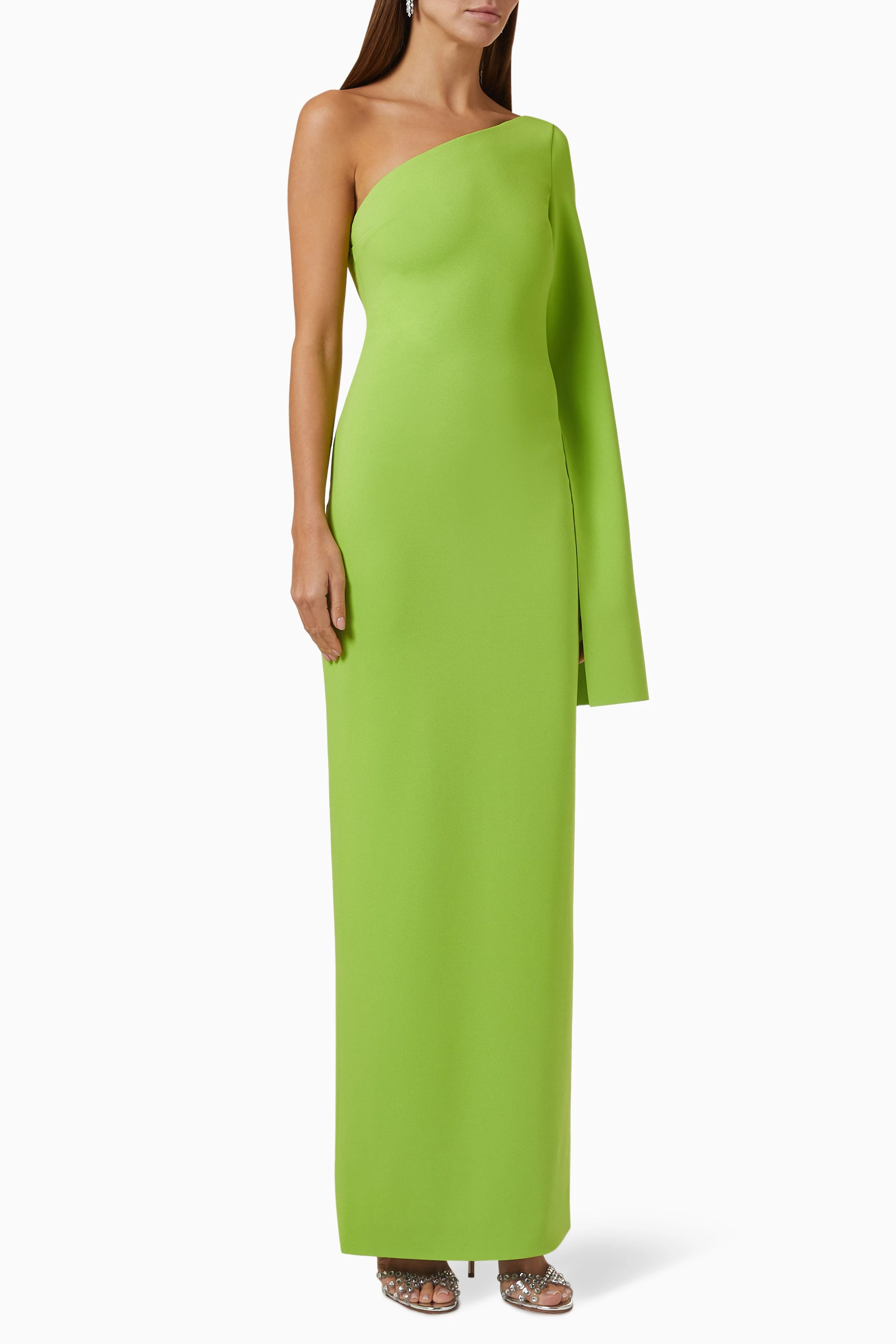 Buy Solace London Green Callie Maxi Dress in Stretch crepe for