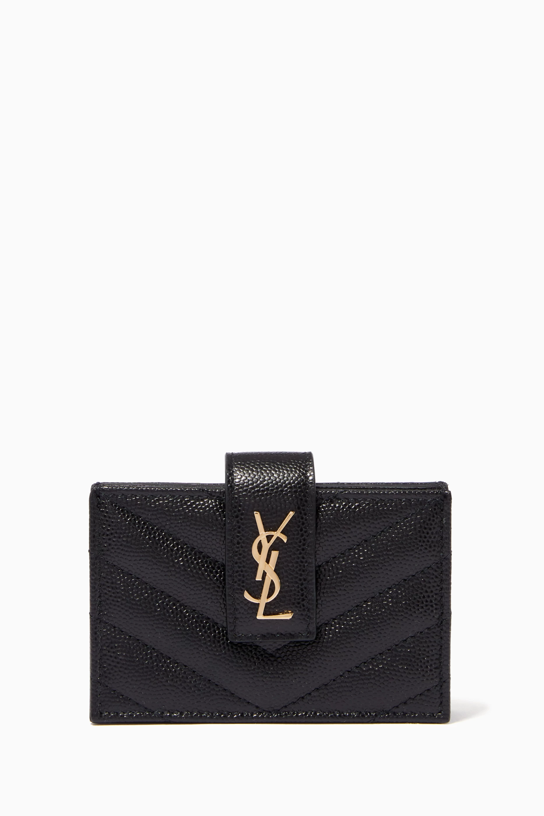 Saint laurent black monogramme hot sale card holder