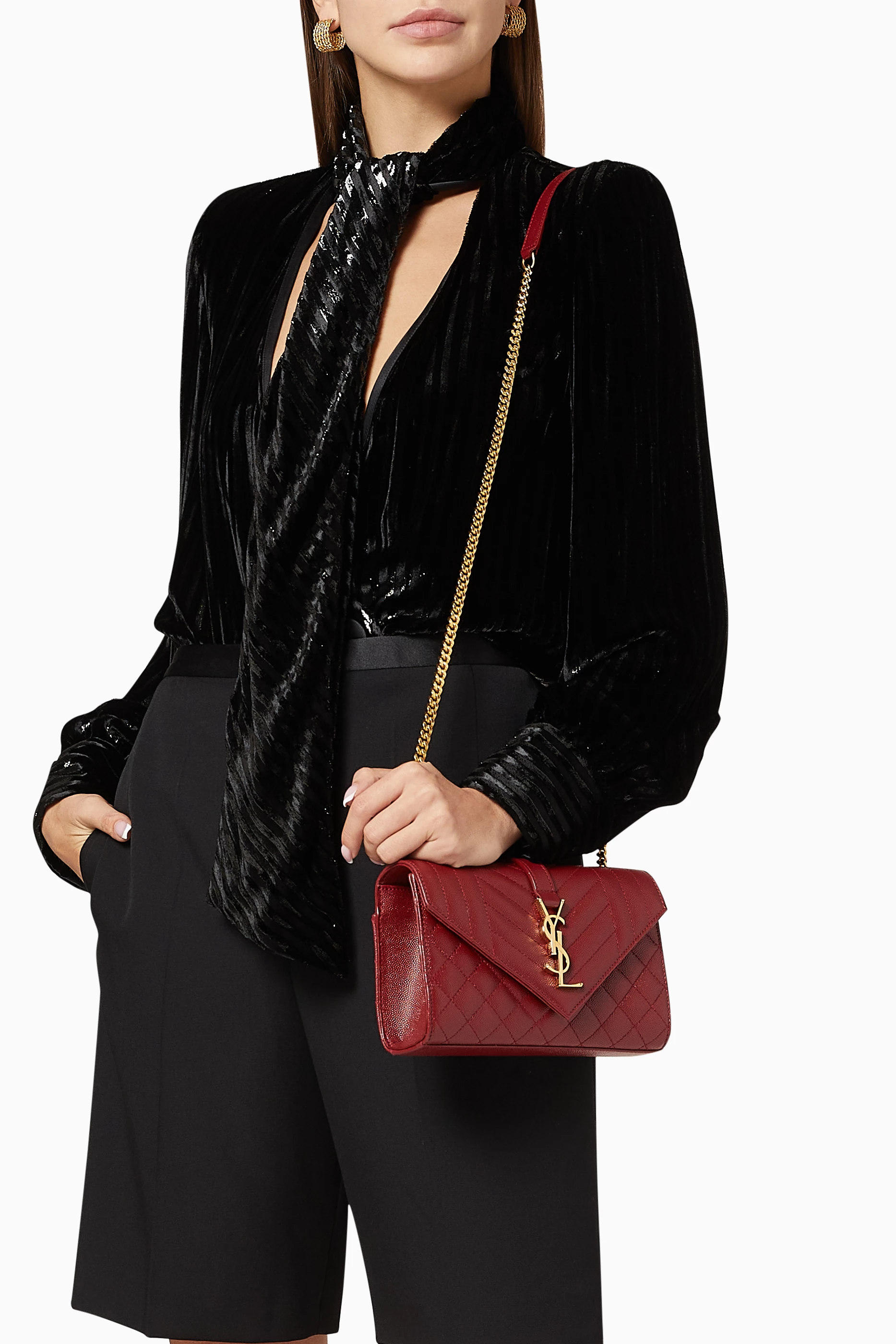 Ysl red sales envelope bag