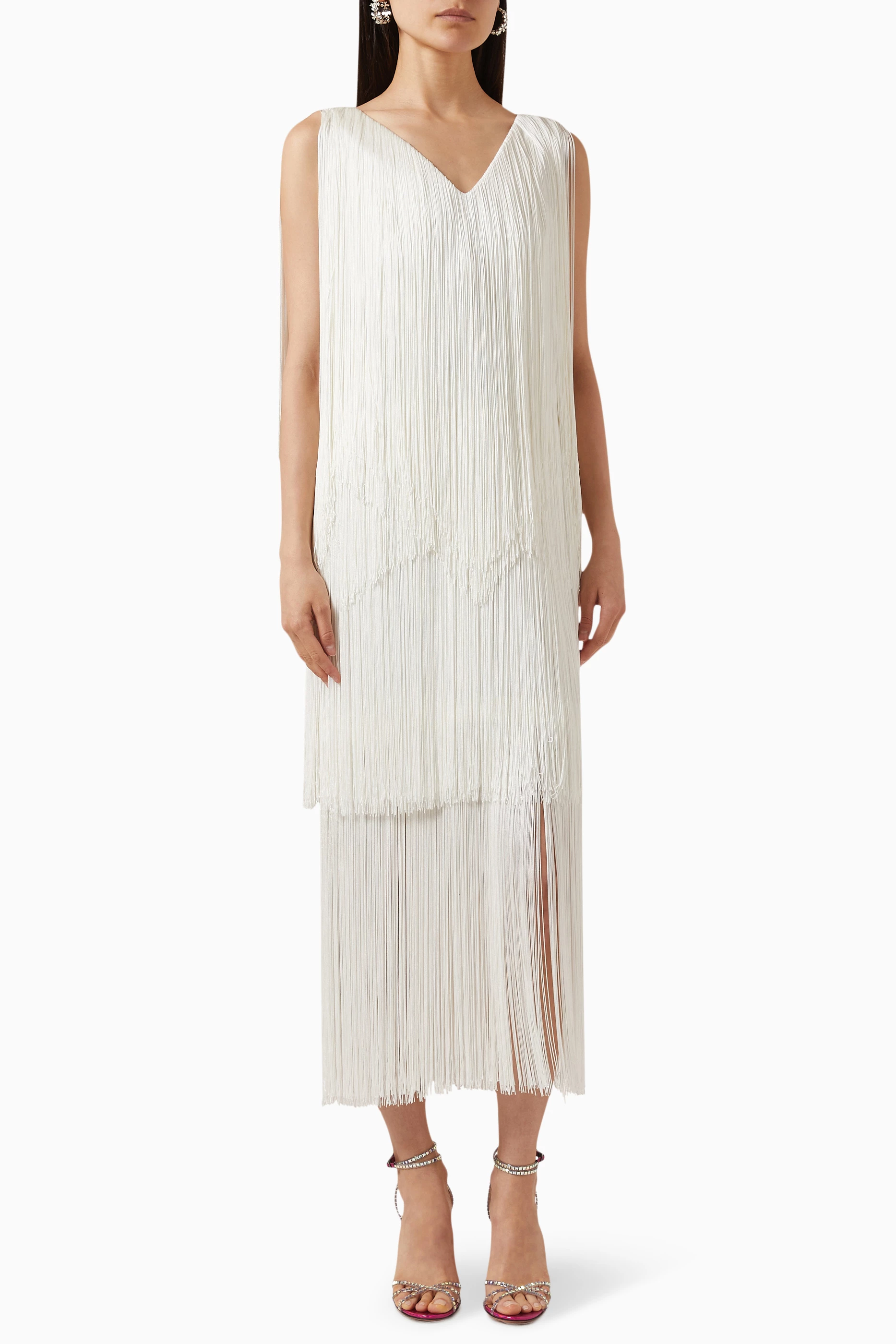 Bcbg white long dress discount
