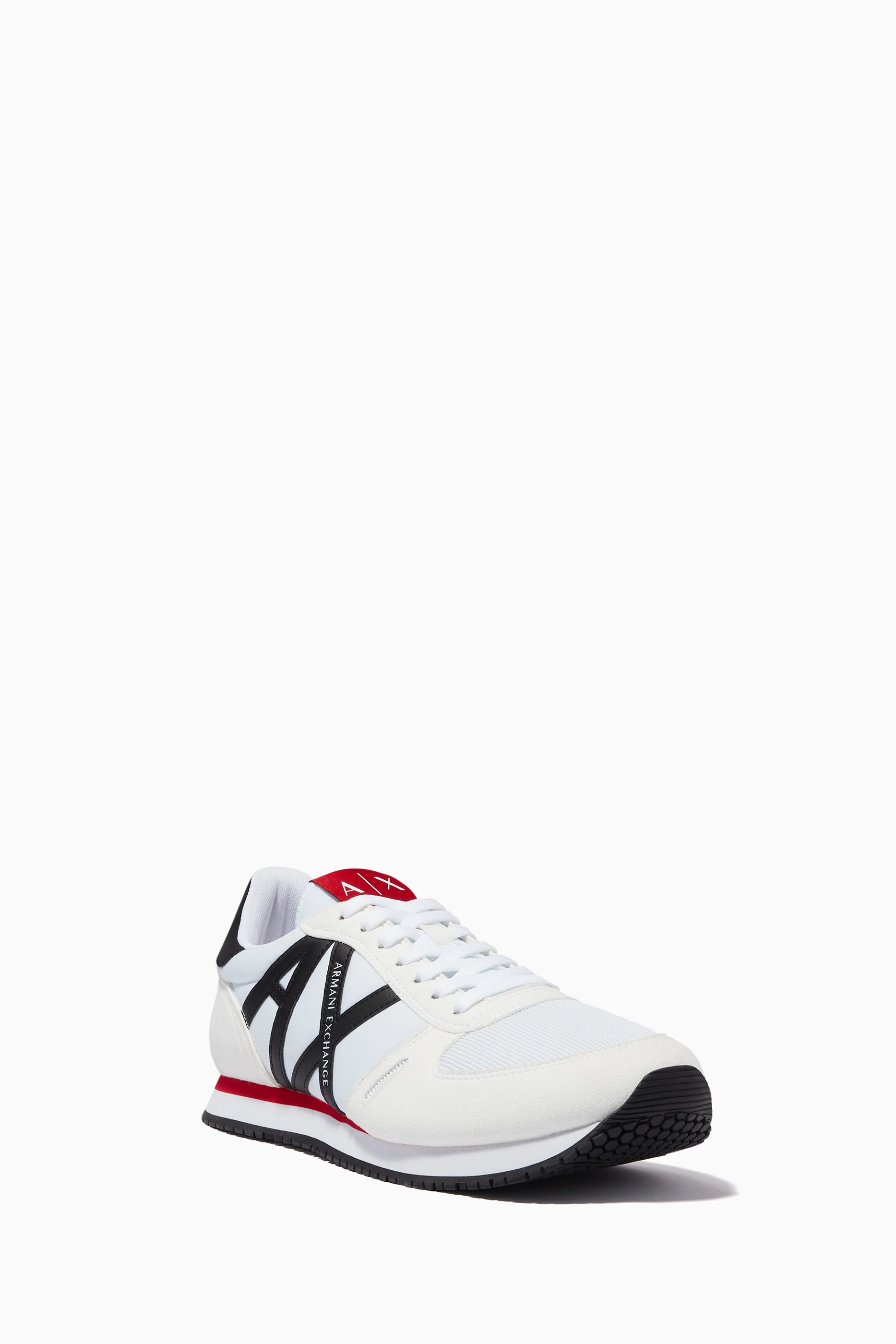 Buy Armani Exchange White AX Icon Sneakers in Suede Mesh for Men