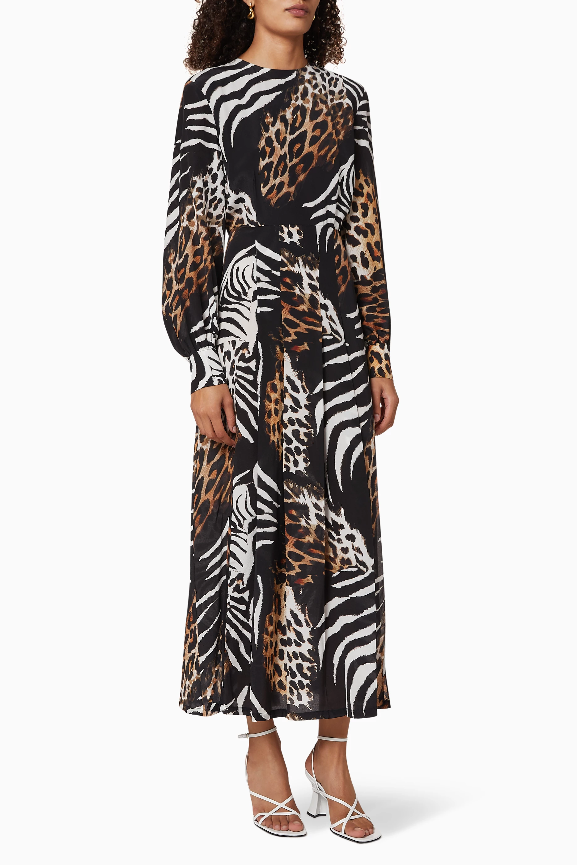 Buy RIXO Black Emma Silk Midi Dress for Women in UAE Ounass