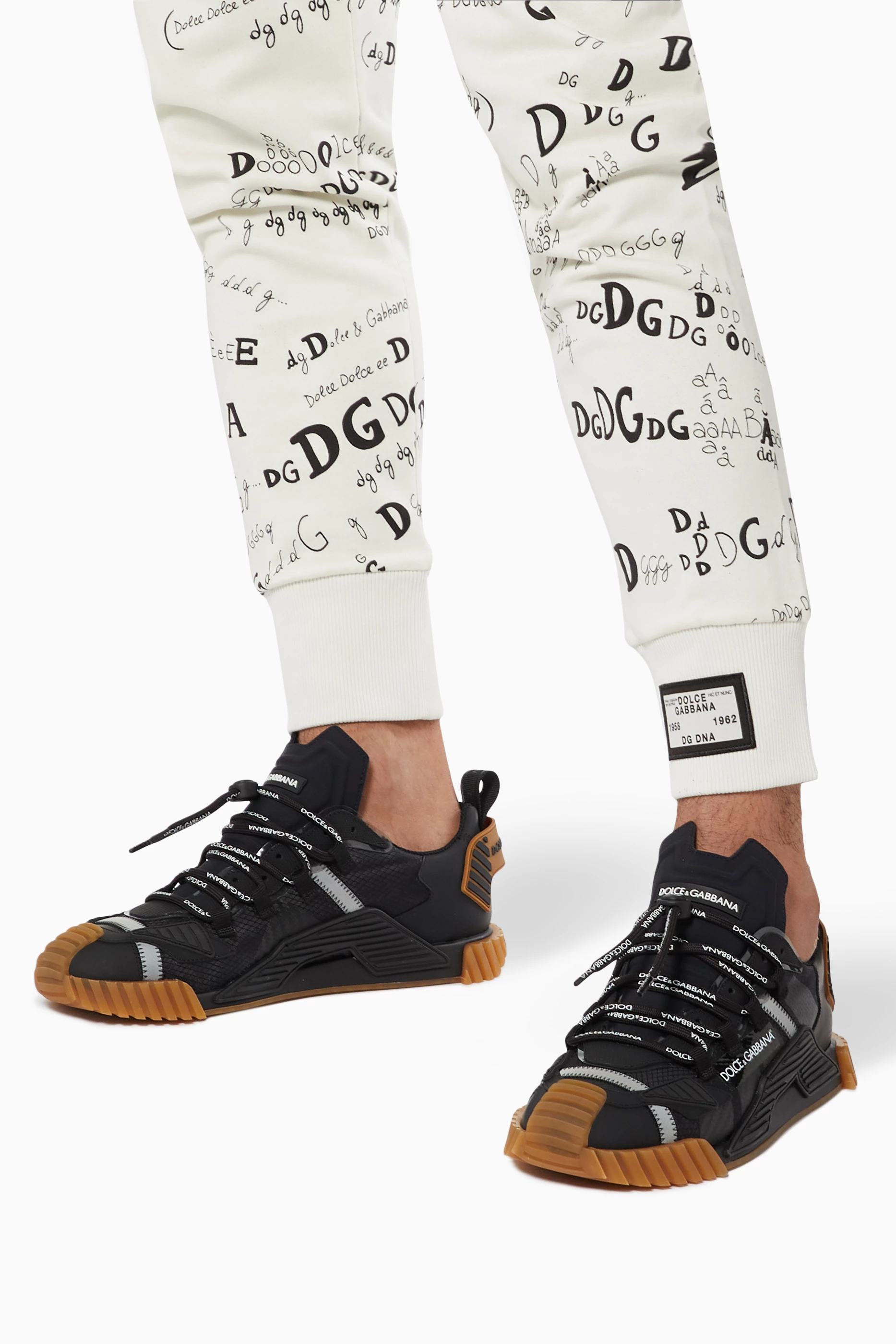 Buy Dolce Gabbana Black NS1 Sneakers in Mesh Leather for Men