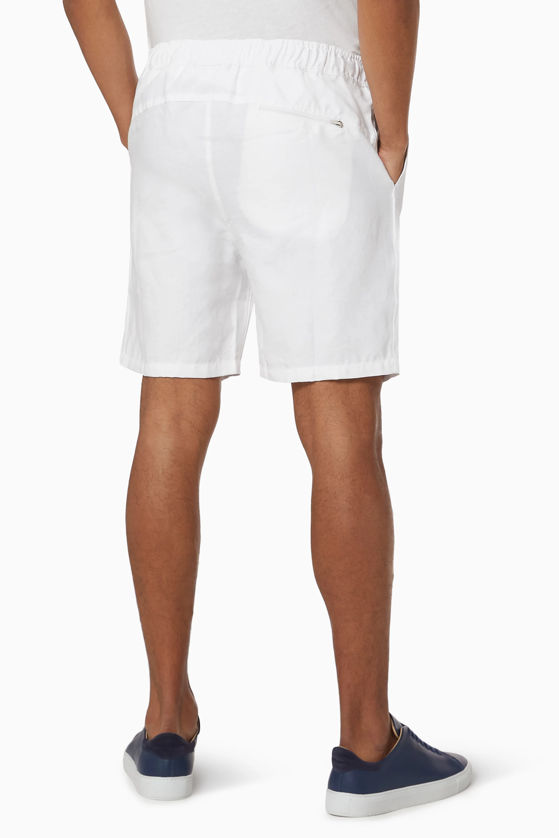 Buy Derek Rose White Sydney Linen Shorts for Men in UAE Ounass