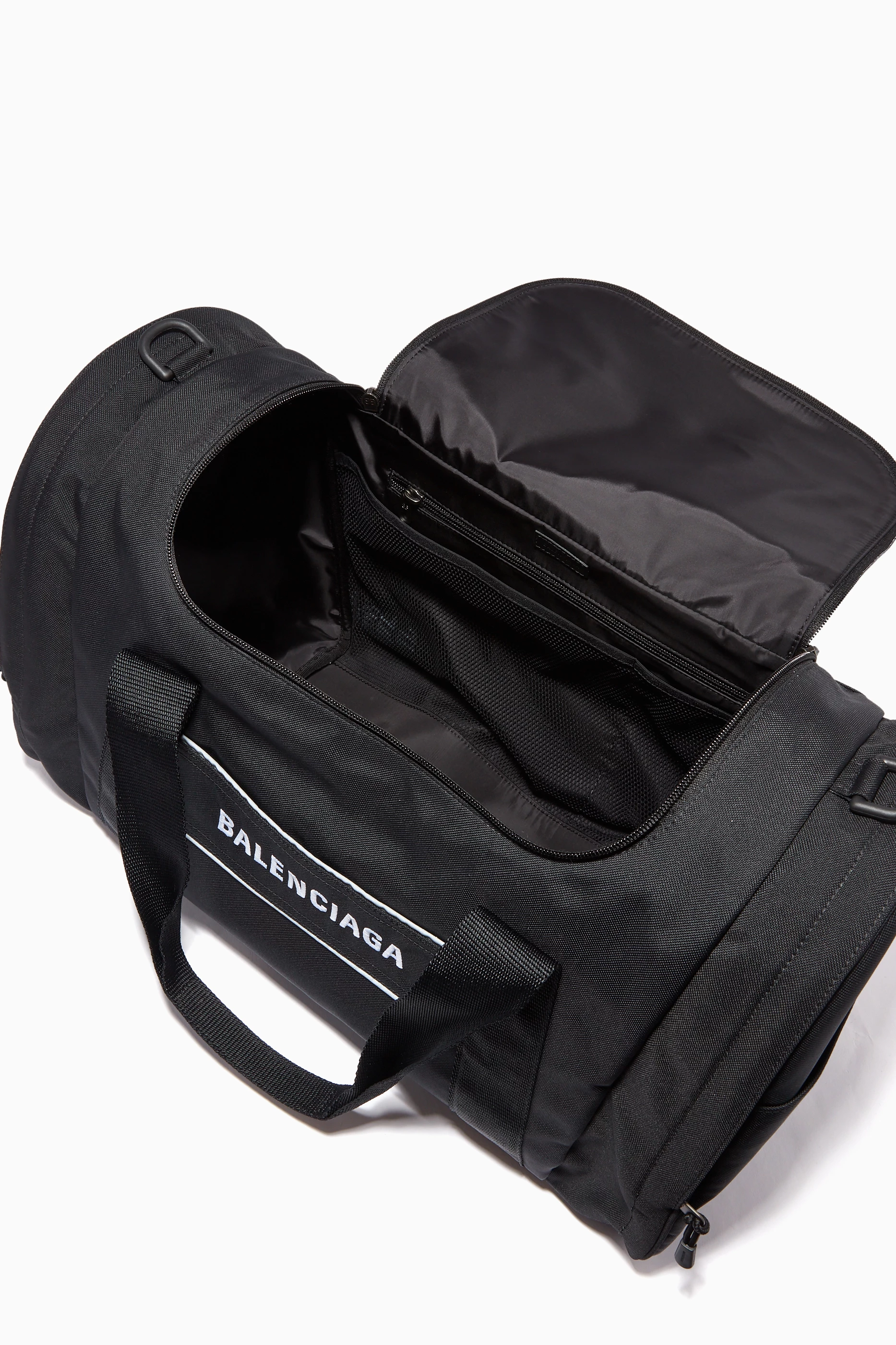 Buy Balenciaga Black Sport Gym Bag in Recycled Nylon for Men in