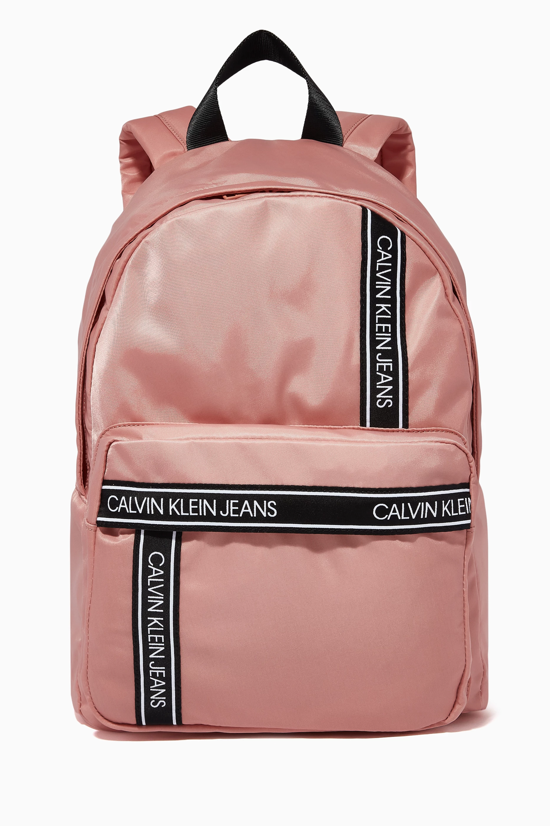 Buy Calvin Klein Pink CK Text Tape Backpack in Nylon for Girls in