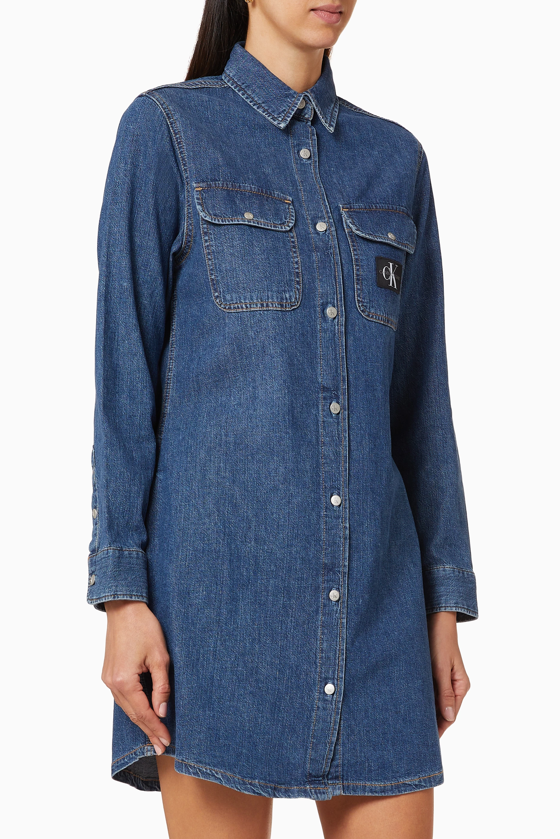 Calvin klein denim dress new arrivals