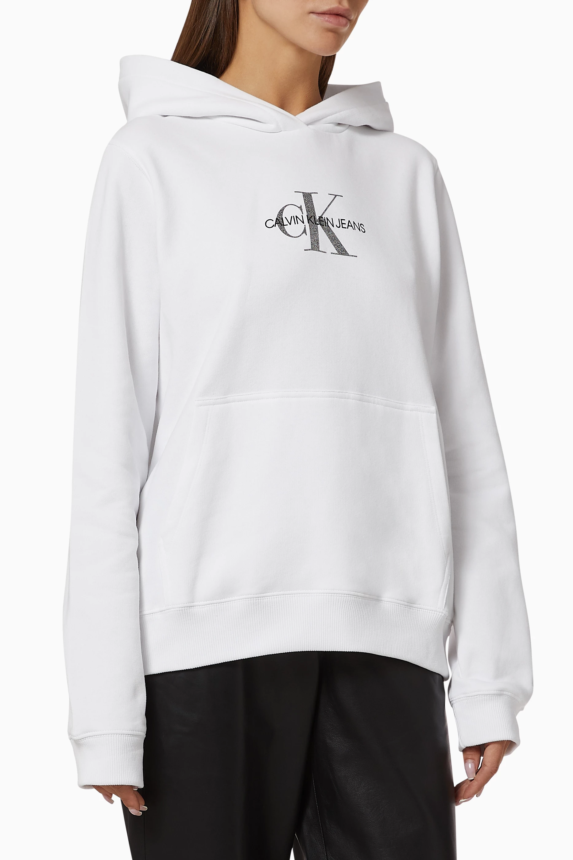 Calvin klein outlet jeans hoodie white