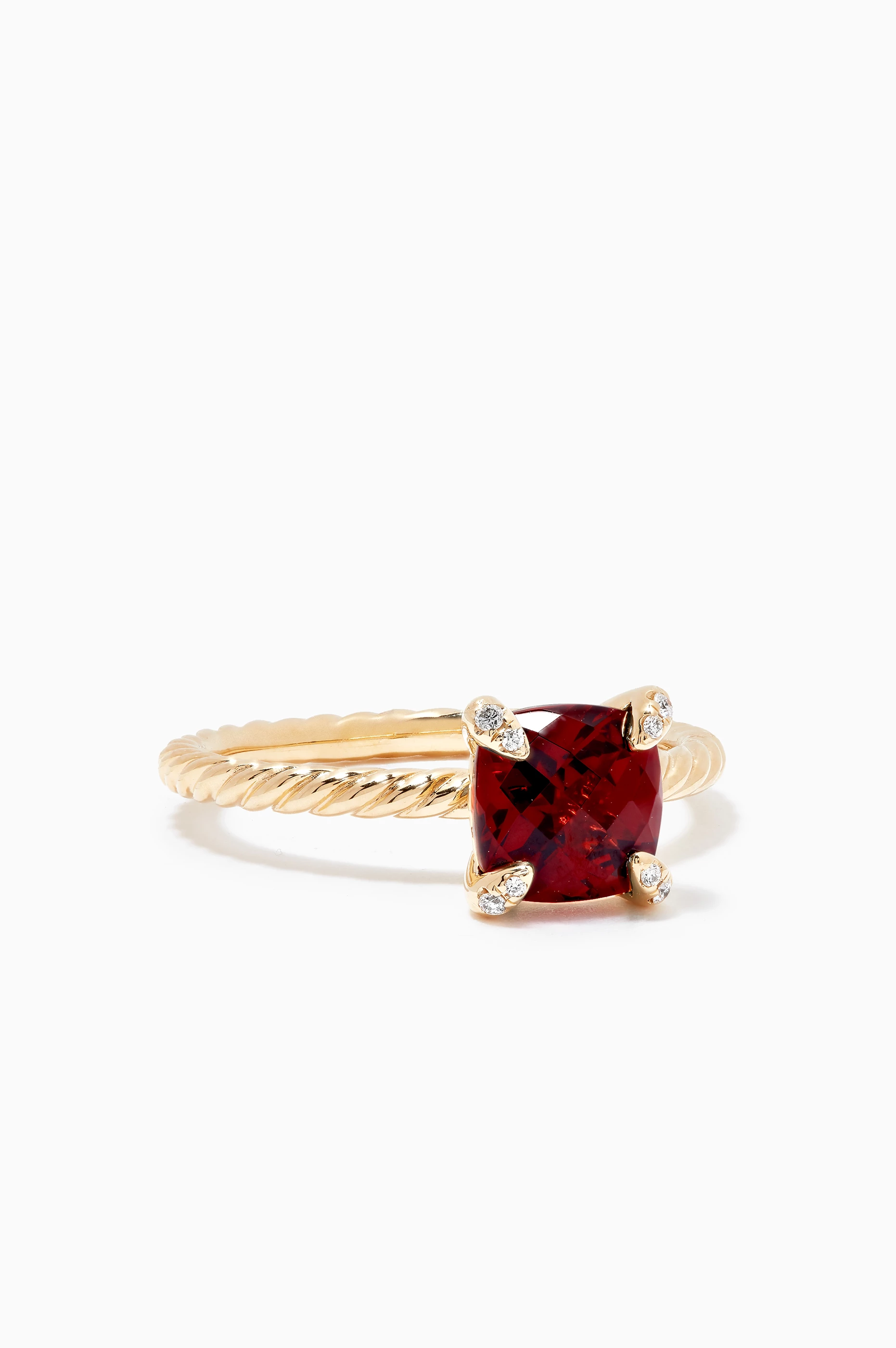 Buy David Yurman Yellow Ch telaine Garnet Diamond Ring in 18kt Yellow Gold 7mm for Women in UAE Ounass