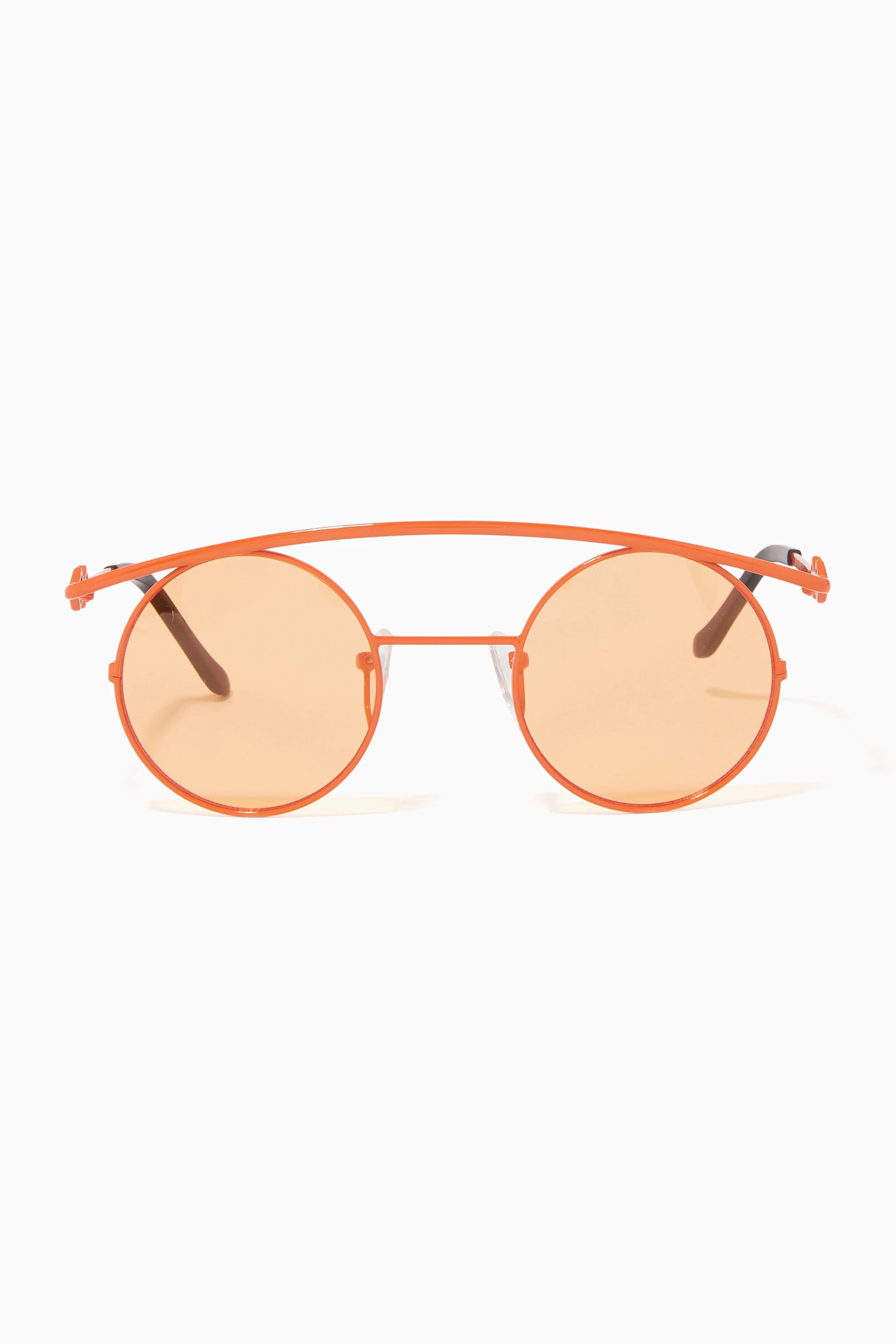 Orange best sale round sunglasses