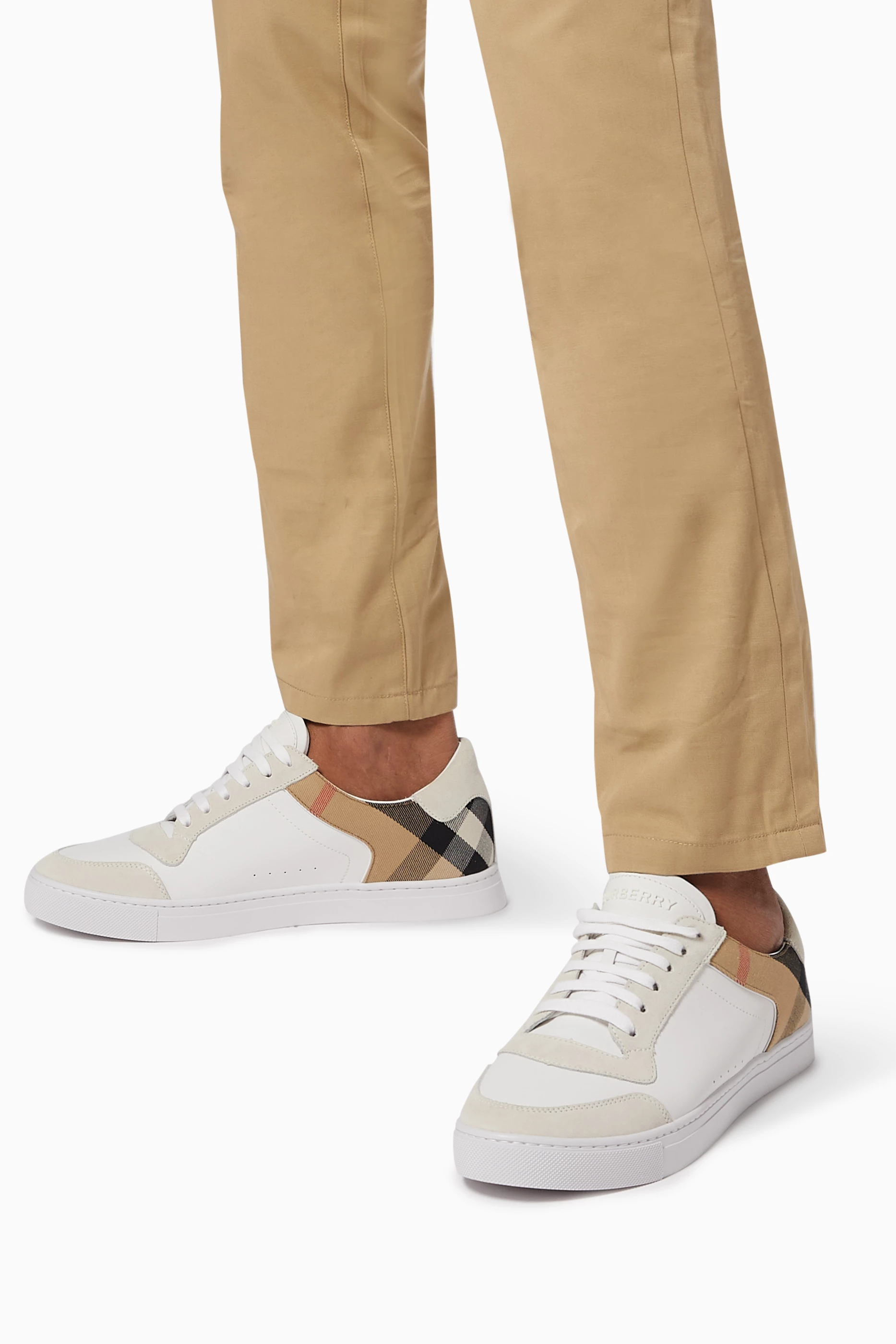 Burberry leather and house check sneakers sale