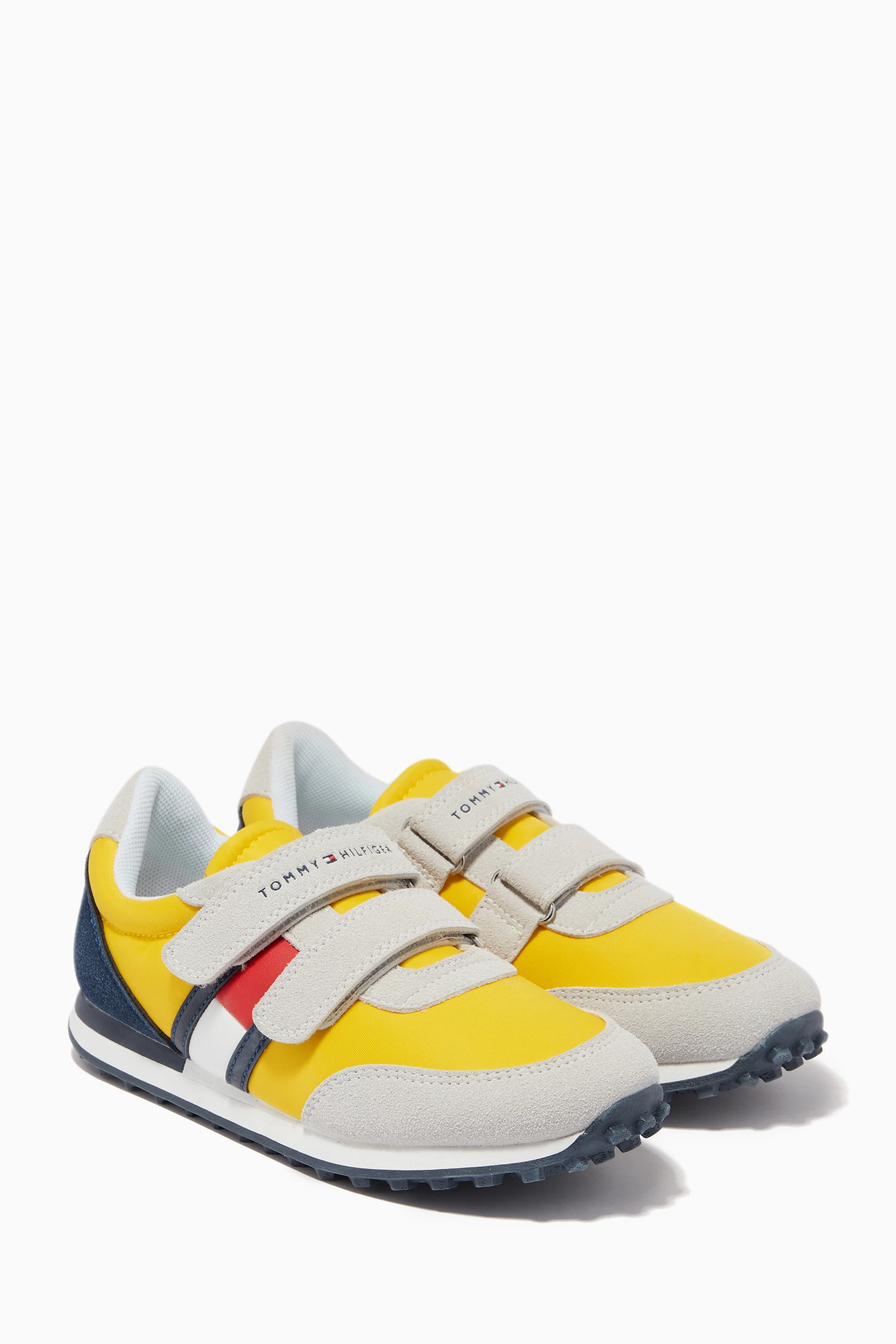 Buy Tommy Hilfiger Yellow Colourblock Low Top Velcro Sneakers in