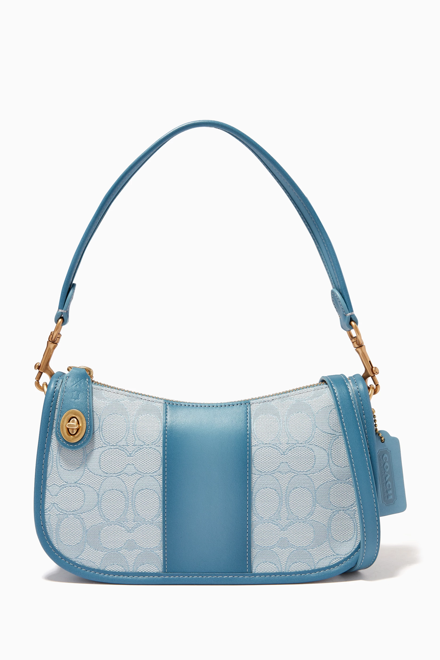 Blue purse coach on sale