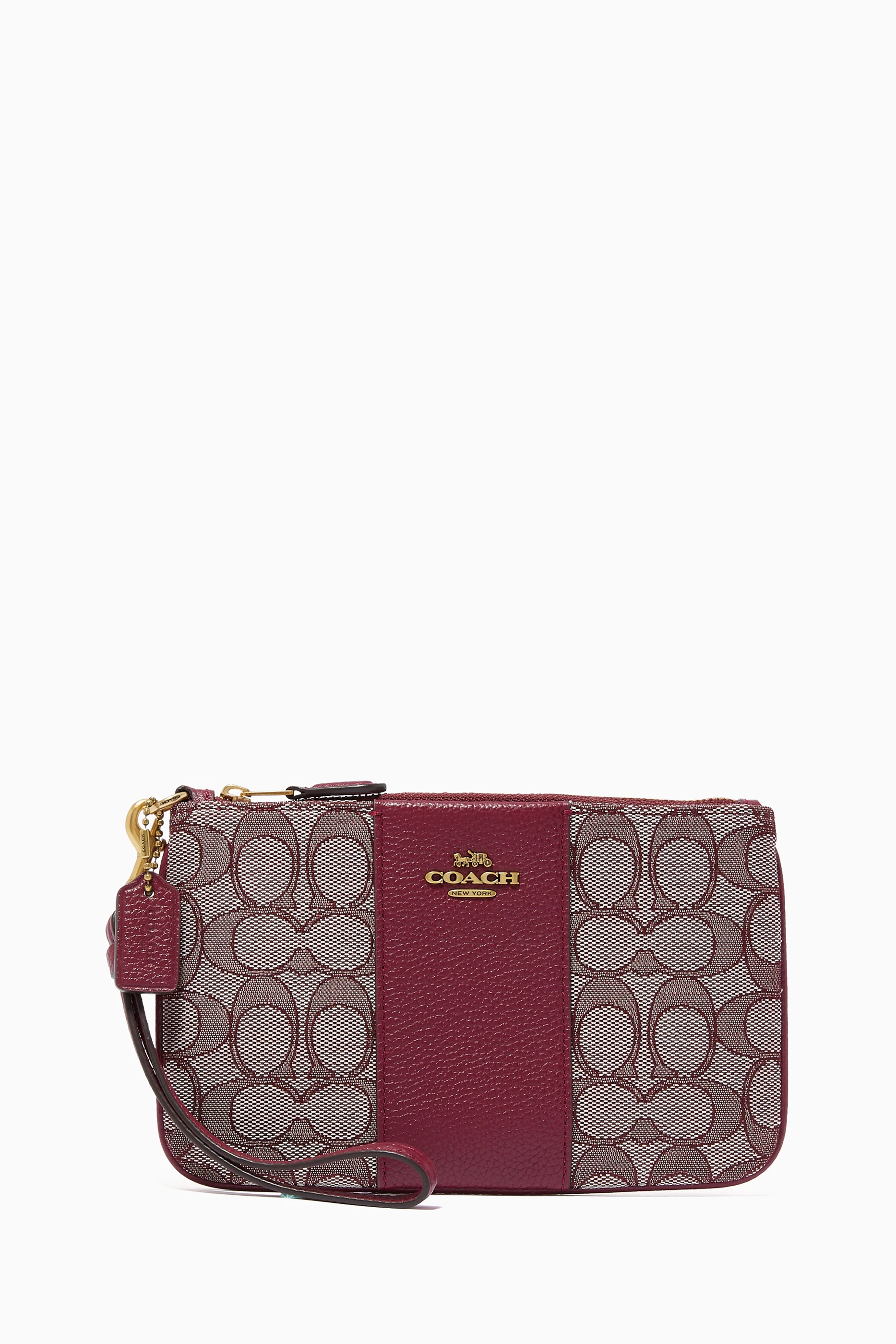 Coach best sale jacquard wristlet