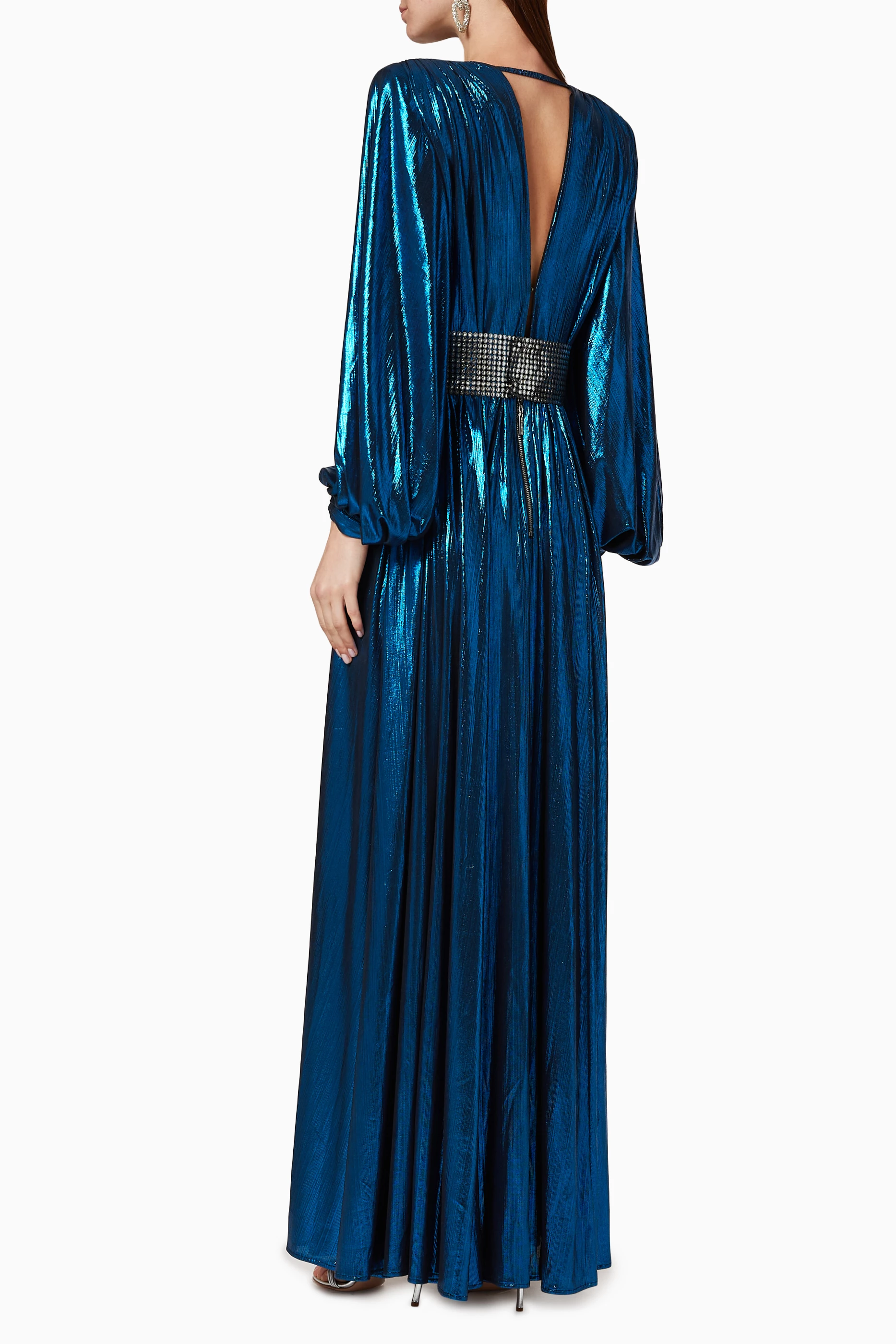 Buy Bronx and Banco Blue Zoe Metallic Gown for Women in UAE Ounass
