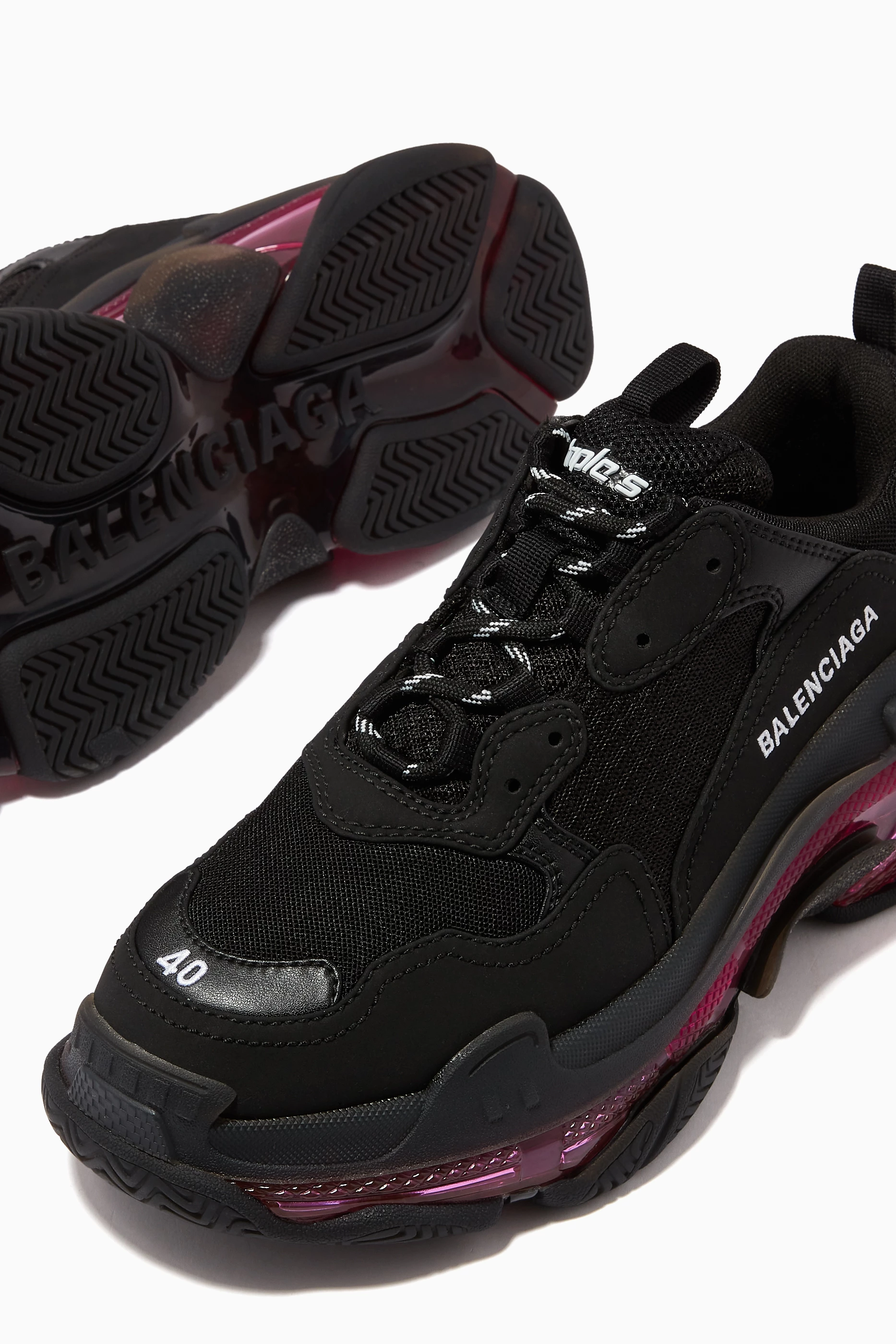 Balenciaga triple s black clear sole clearance