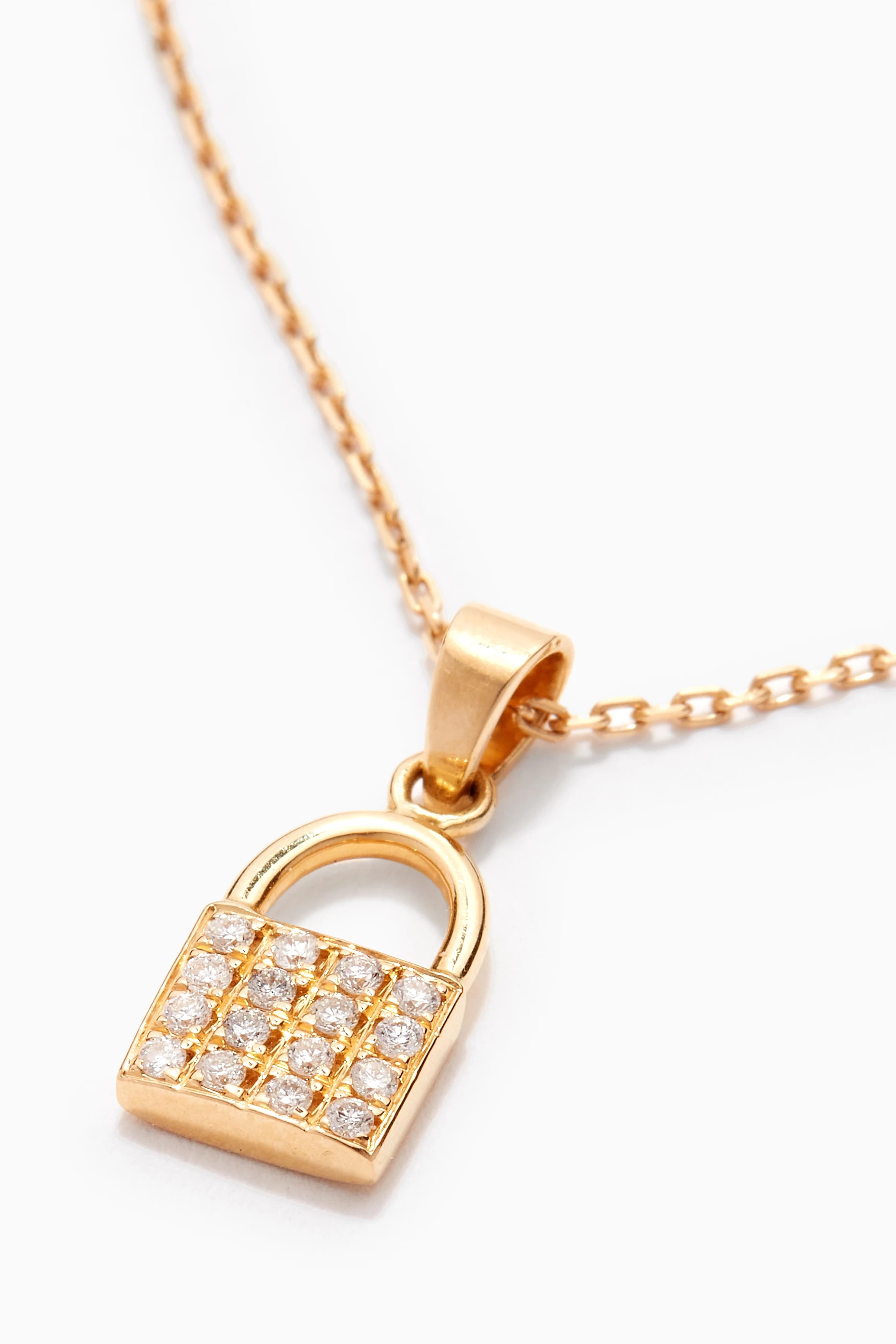 Buy Aquae Jewels Yellow Diamond Lock Pendant Necklace in 18kt