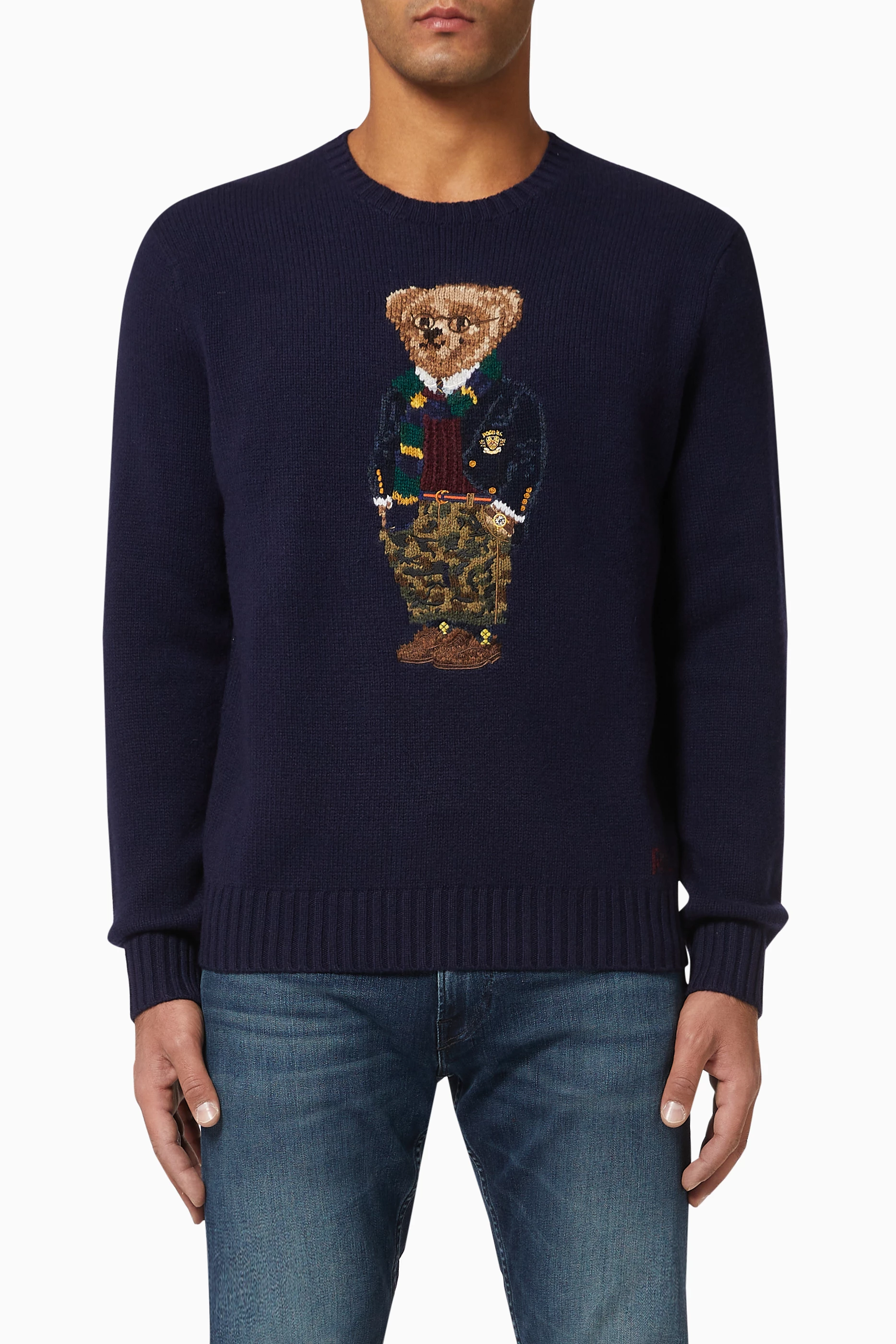 Buy Polo Ralph Lauren Blue Preppy Polo Bear Wool Jumper for Men in