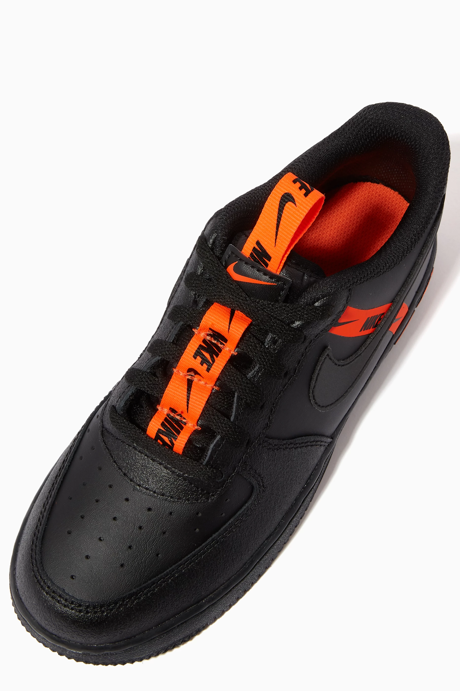Nike Air Force 1 LV8 KSA Black/Total Orange Grade School Kids' Shoe -  Hibbett