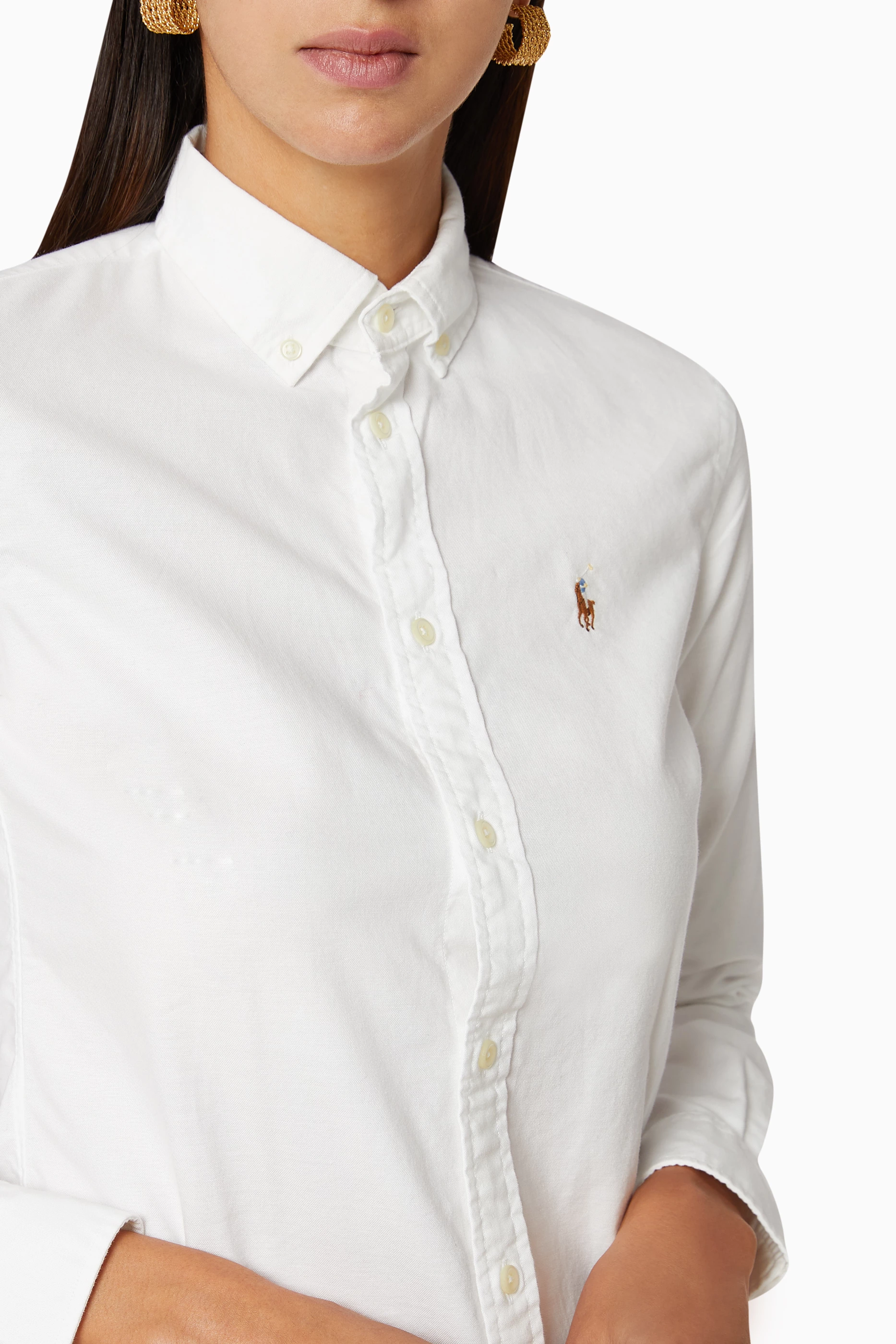 Women's slim fit oxford shirt clearance