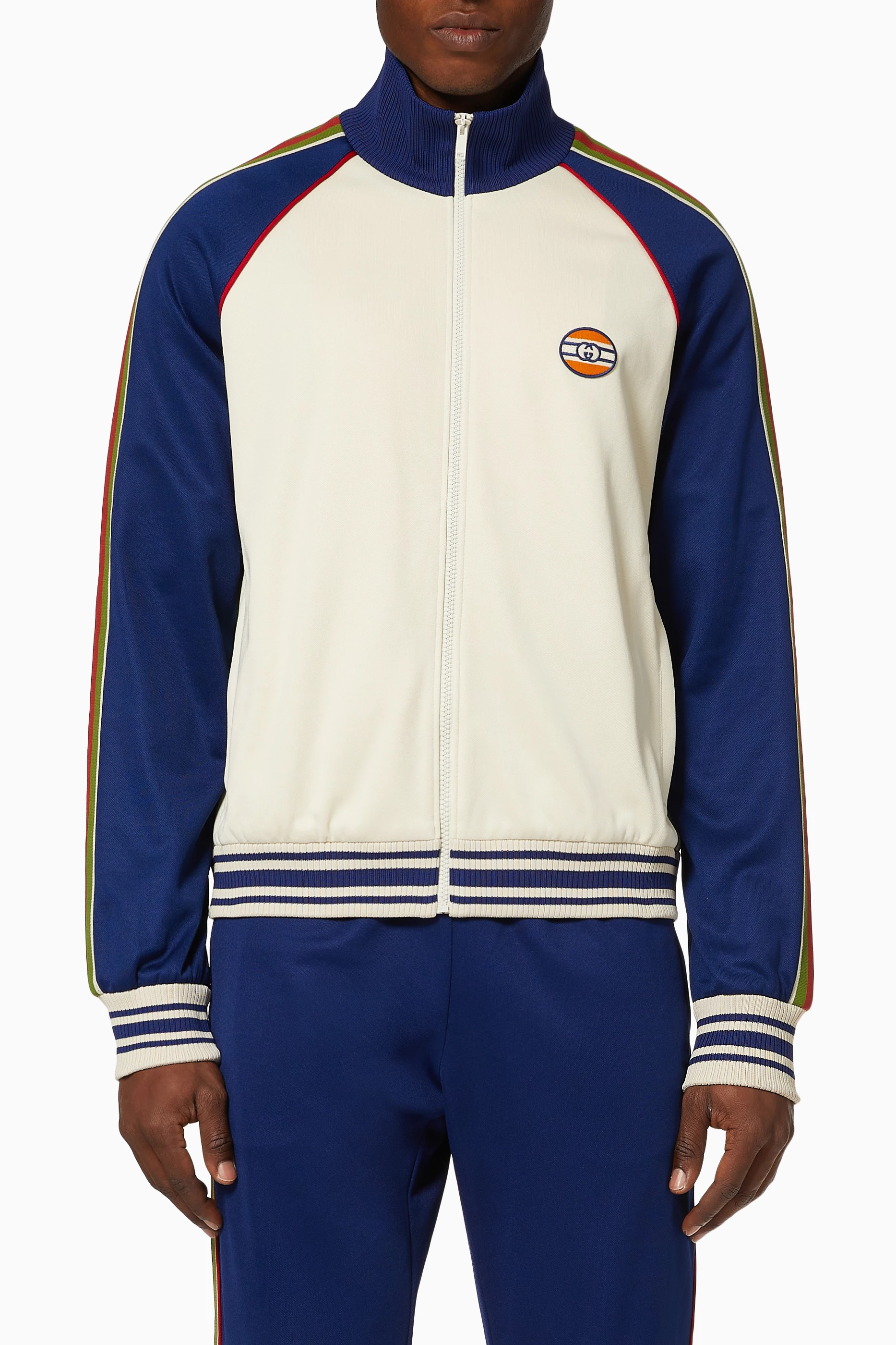 Buy Gucci Blue Zip Up Technical Jersey Jacket for Men in UAE Ounass