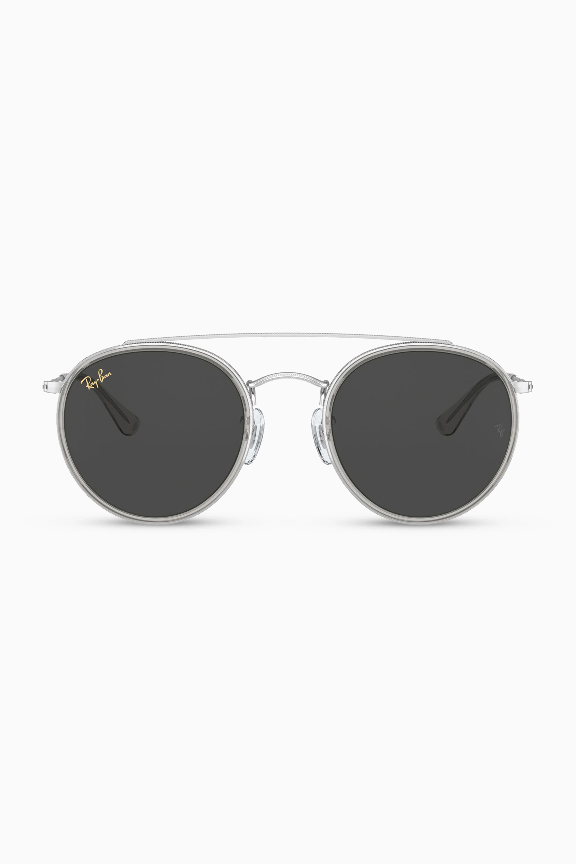 Buy Ray Ban Silver Round Double Bridge Polarized Sunglasses for