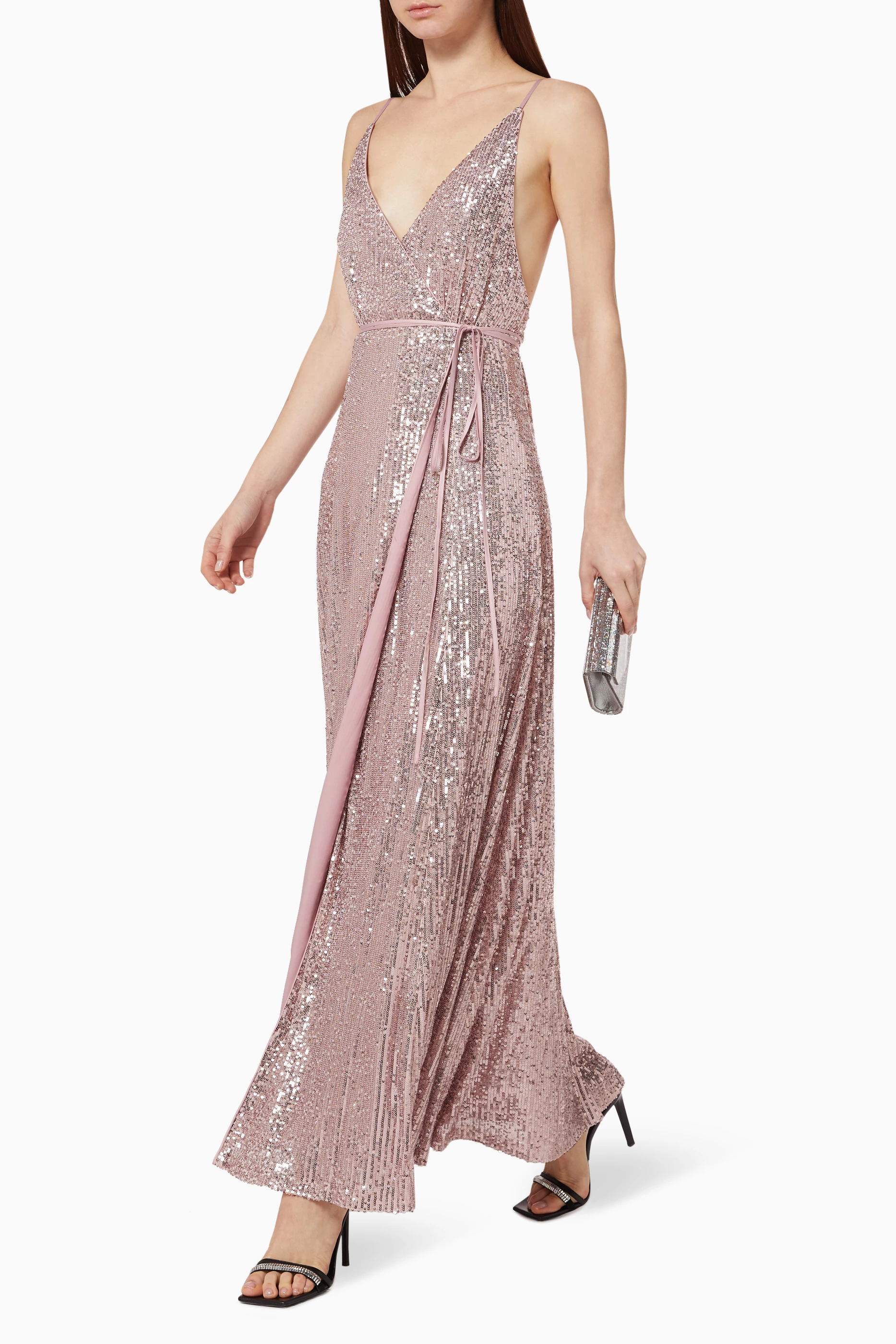 Open back wrap dress new arrivals
