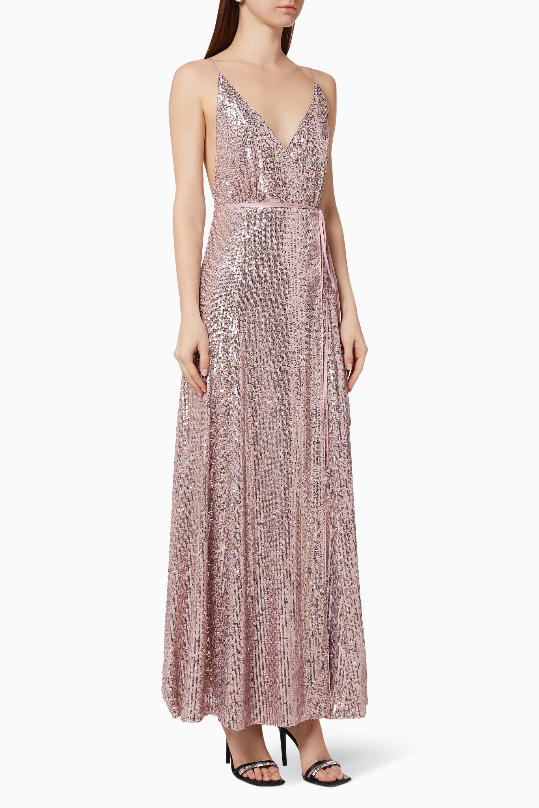 Open back shop wrap dress