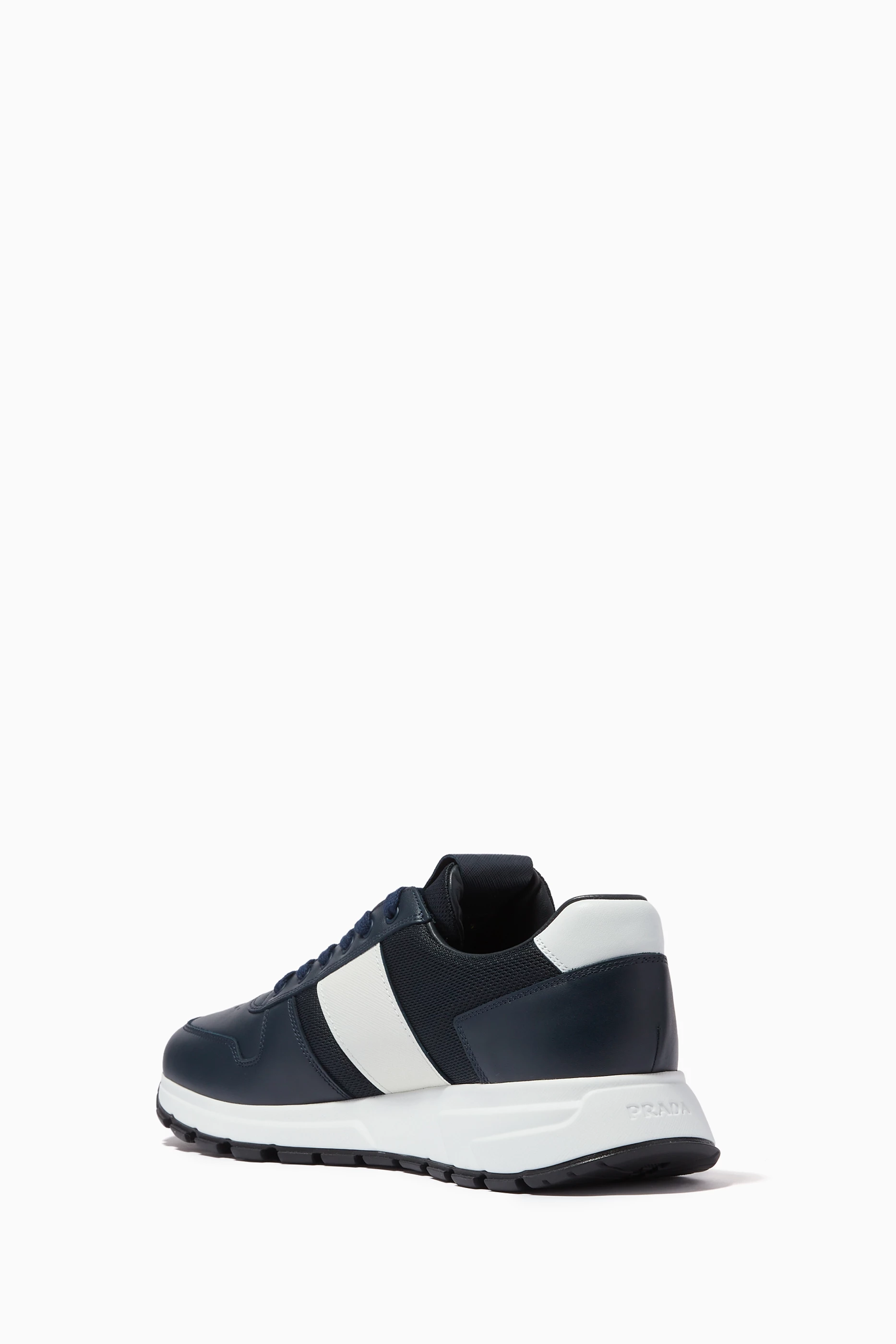 Buy Prada Blue PRAX 01 Sneakers in Calfskin Leather for Men in UAE
