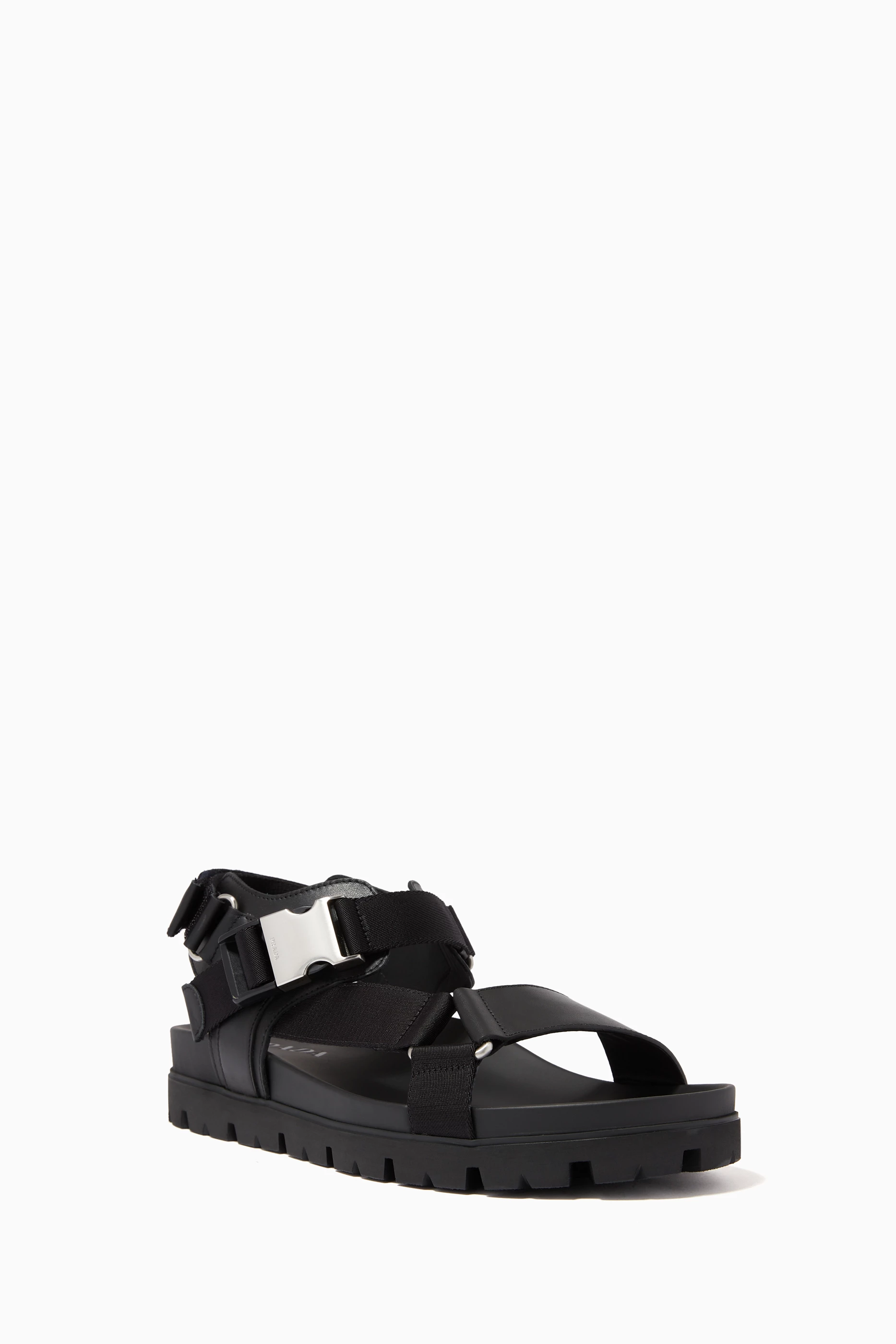 Prada nomad sandals black sales