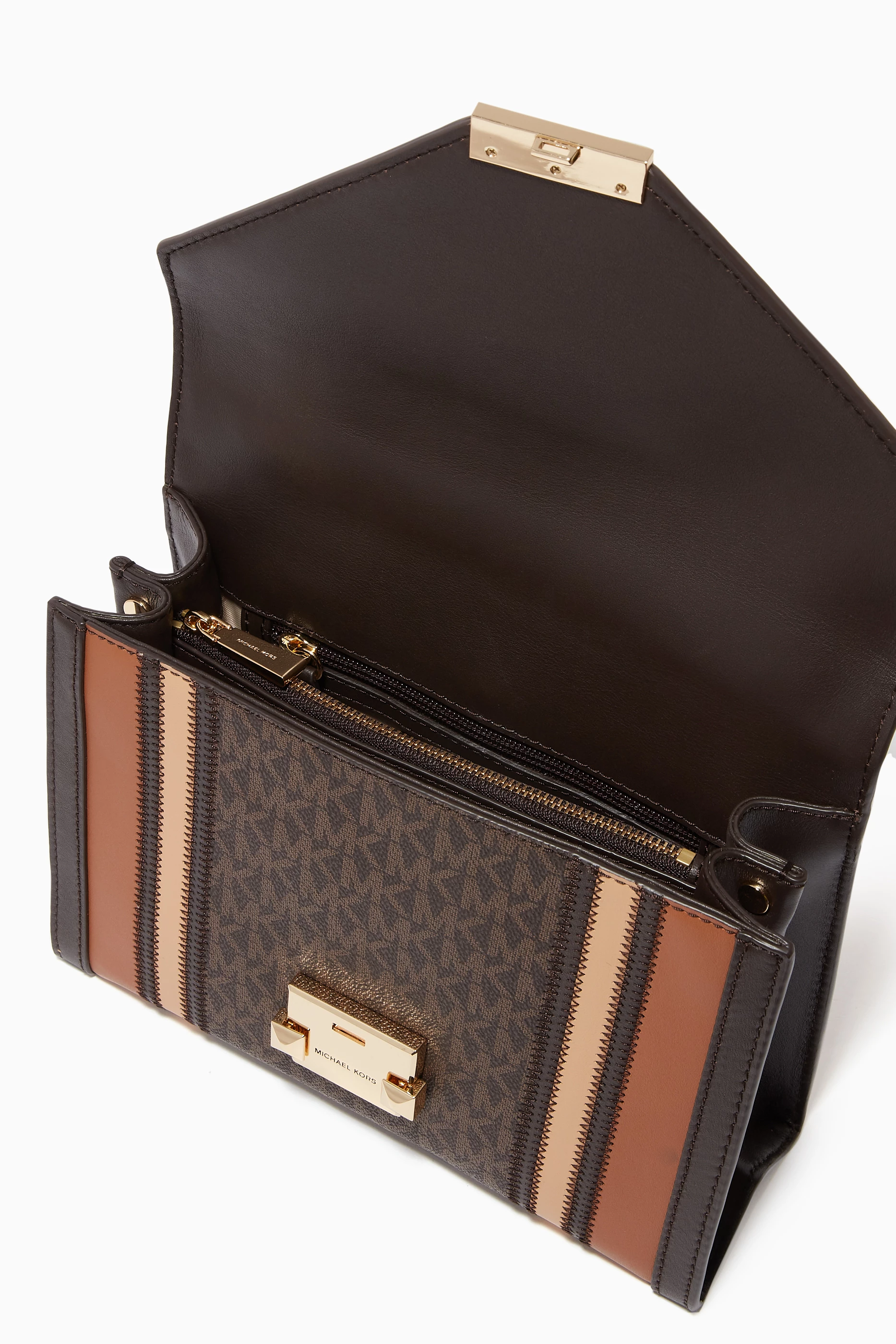 Buy Michael Kors Brown Whitney Large Shoulder Bag in Canvas and