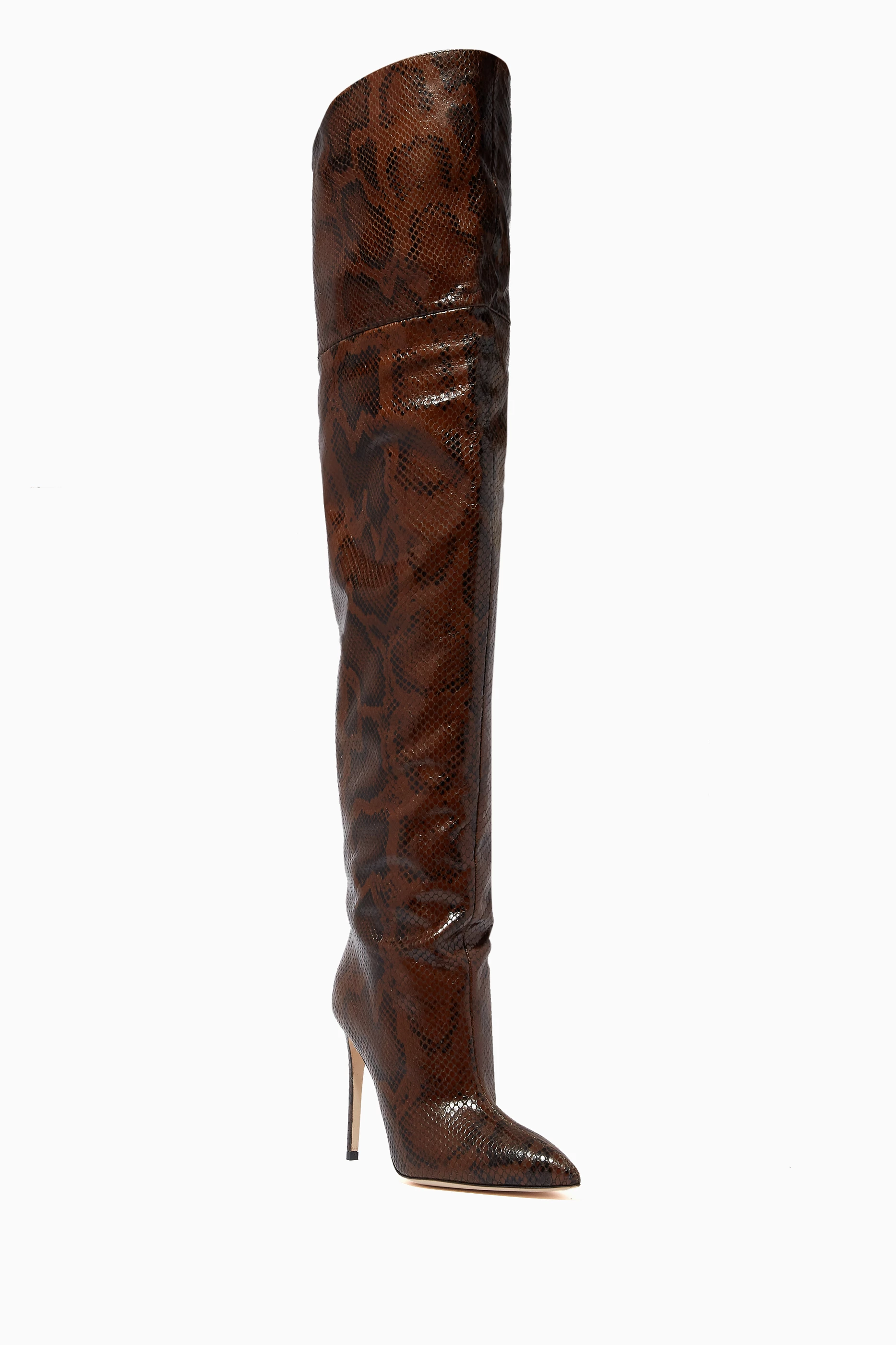 Over the shop knee python boots