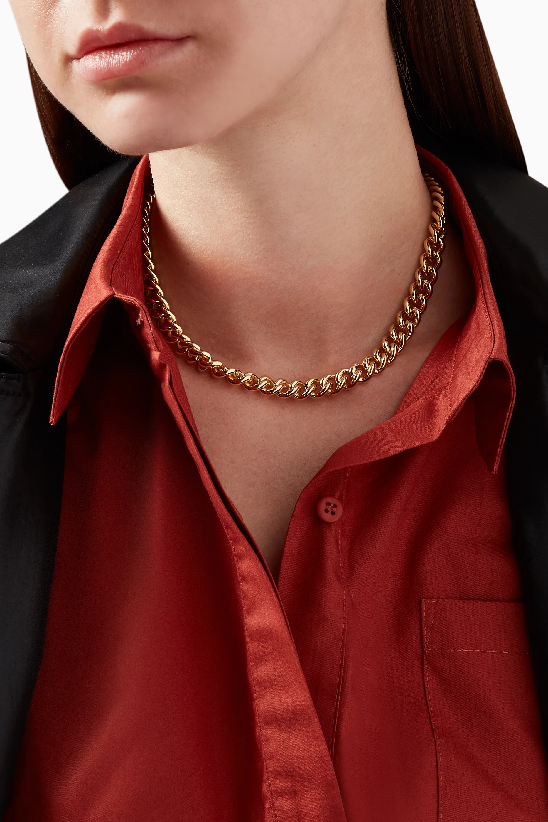 Buy Laura Lombardi Gold Presa Curb Chain Necklace in 14kt Gold