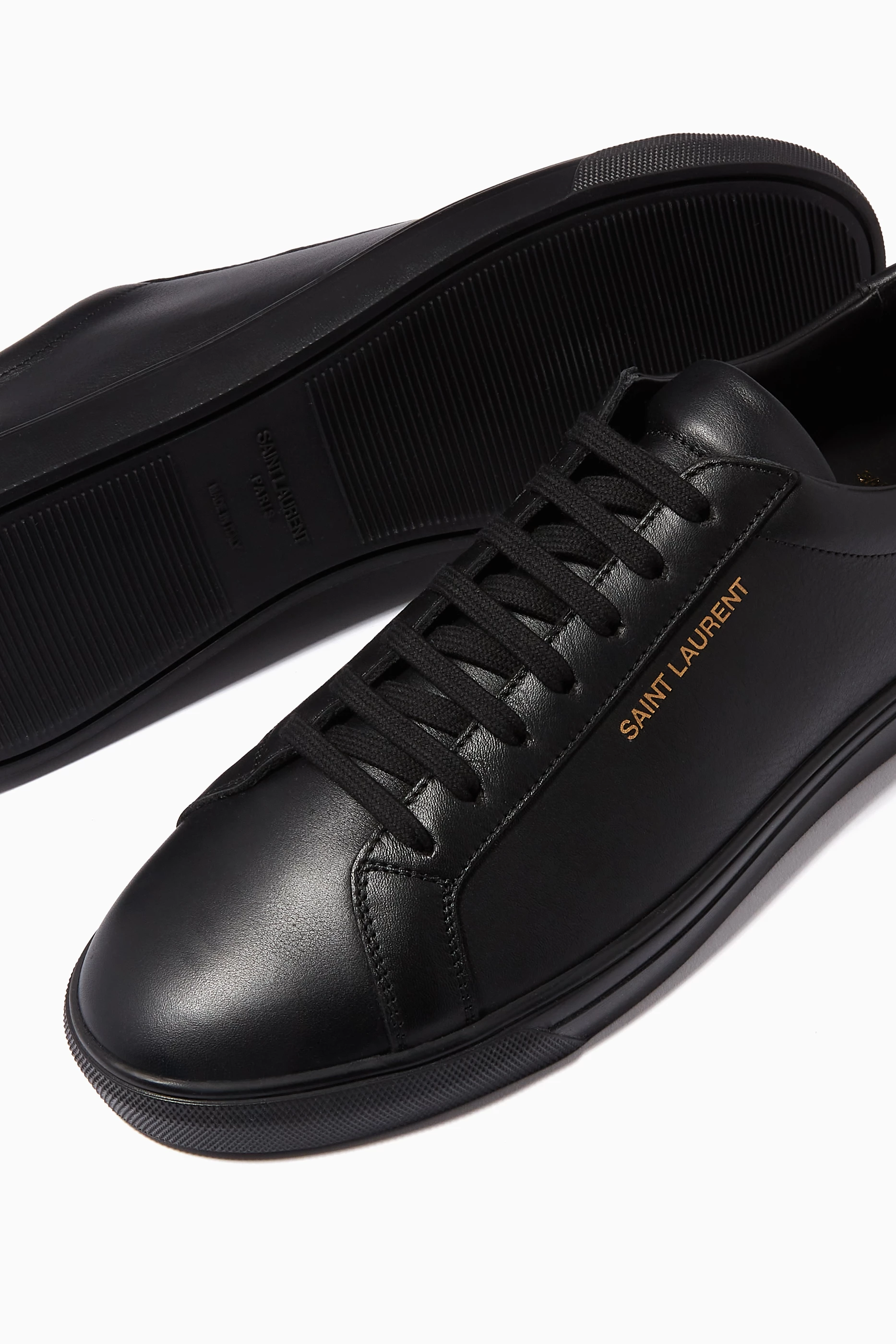 Buy SAINT LAURENT Black Andy Sneakers in Smooth Leather for Men in