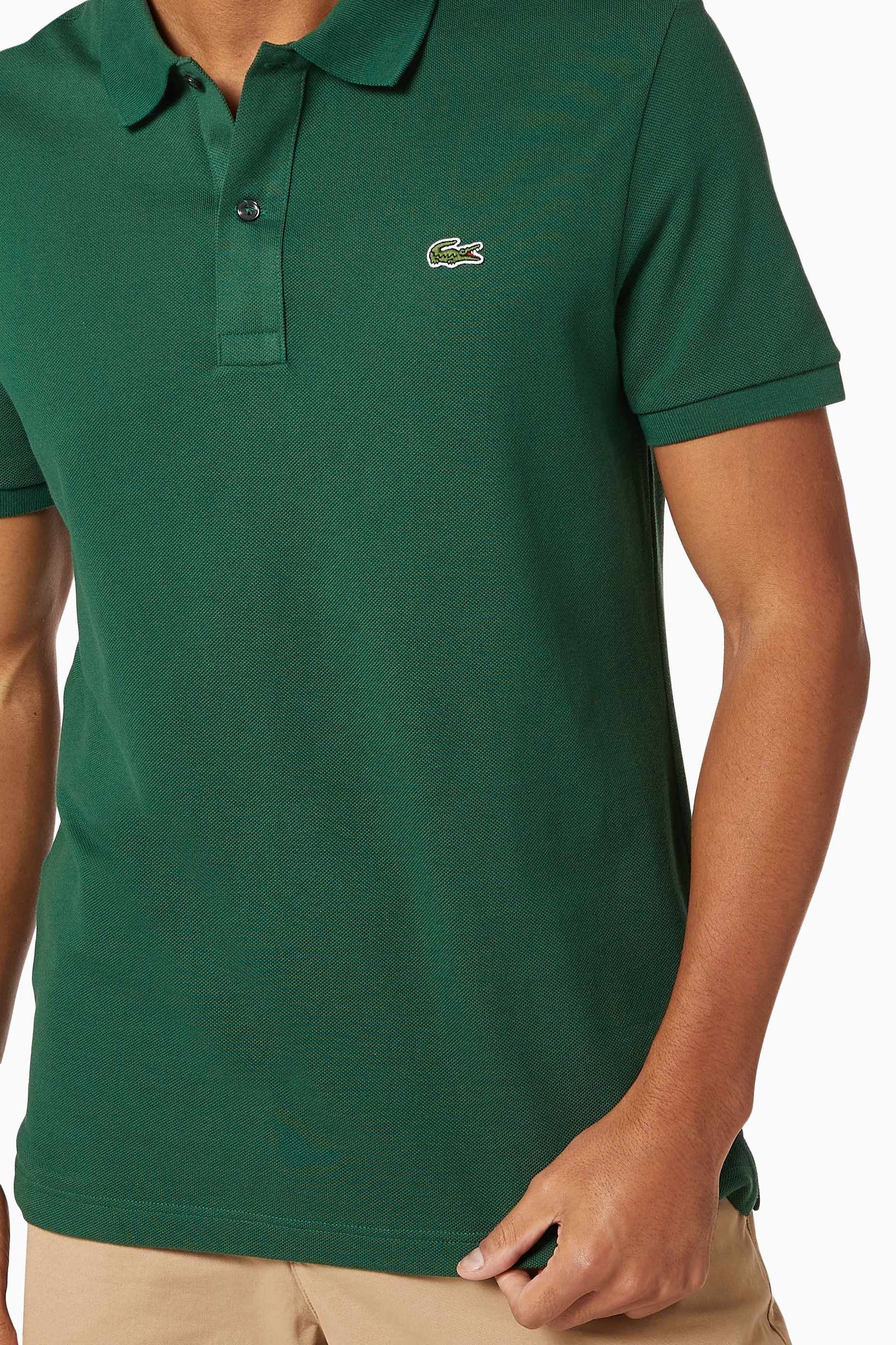 Lacoste slim fit polo green cheap