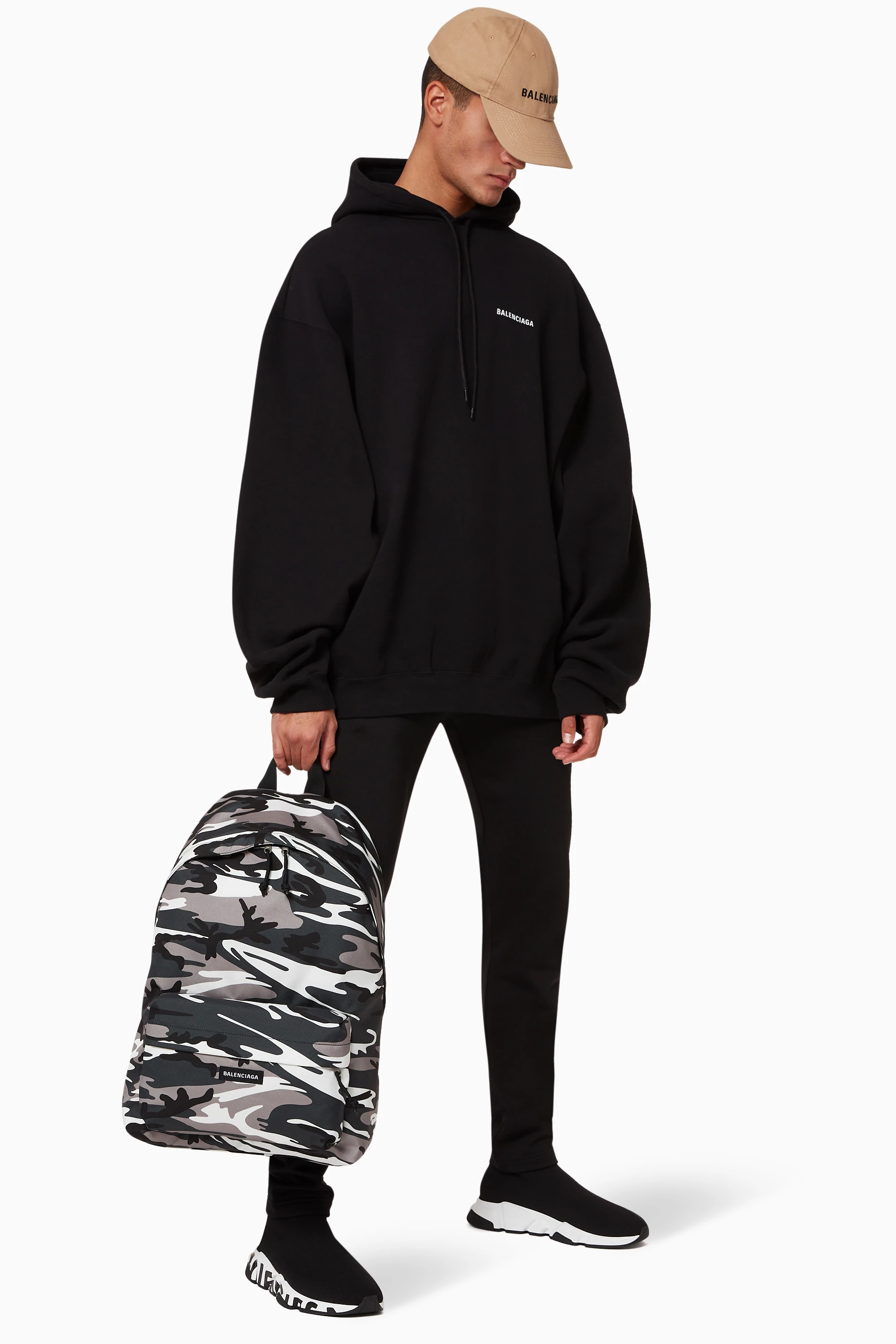 Buy Balenciaga Black D fil Sport Fit Hoodie in Organic Medium