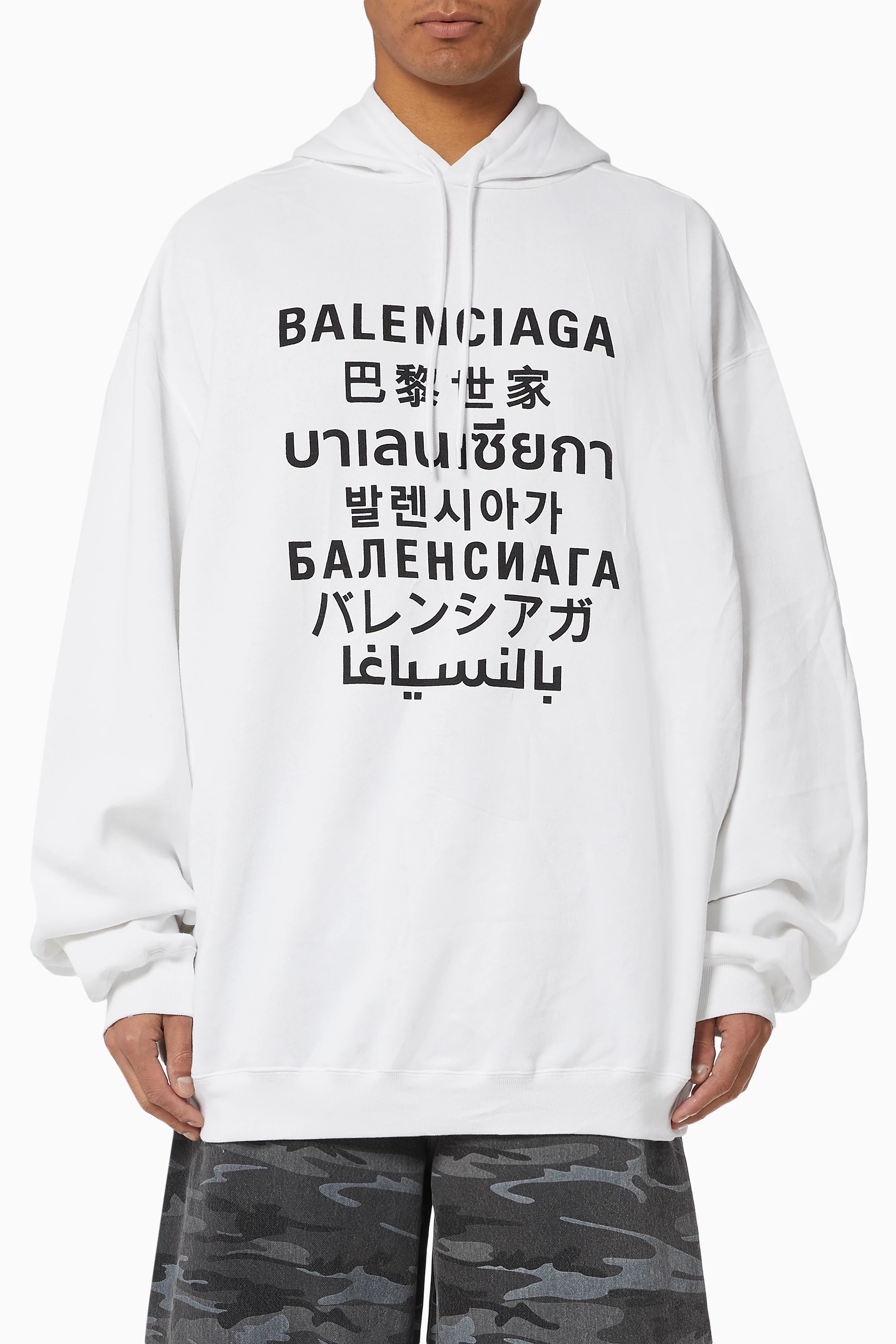 Balenciaga hoodie white hot sale