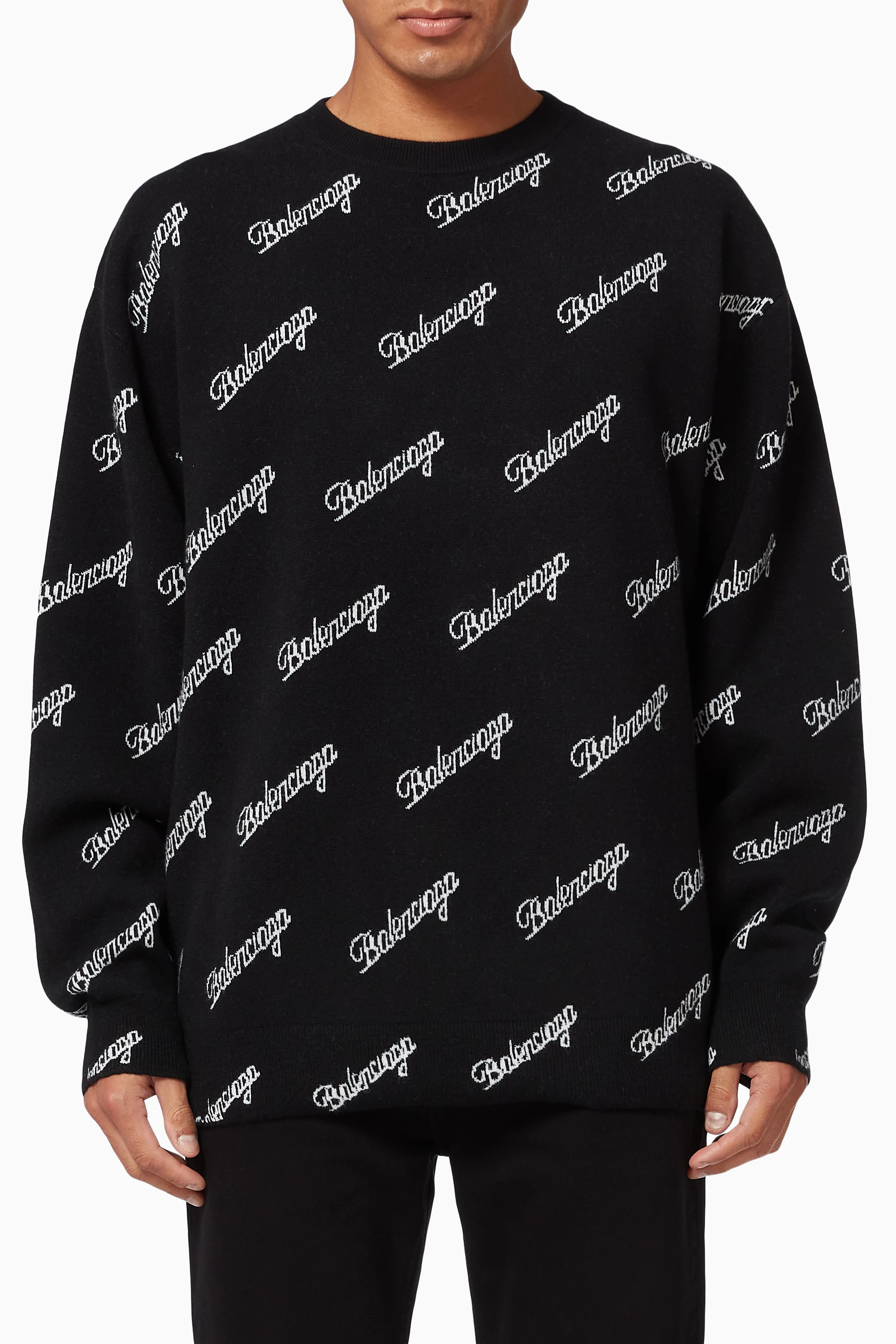 Balenciaga men's logo sweater outlet