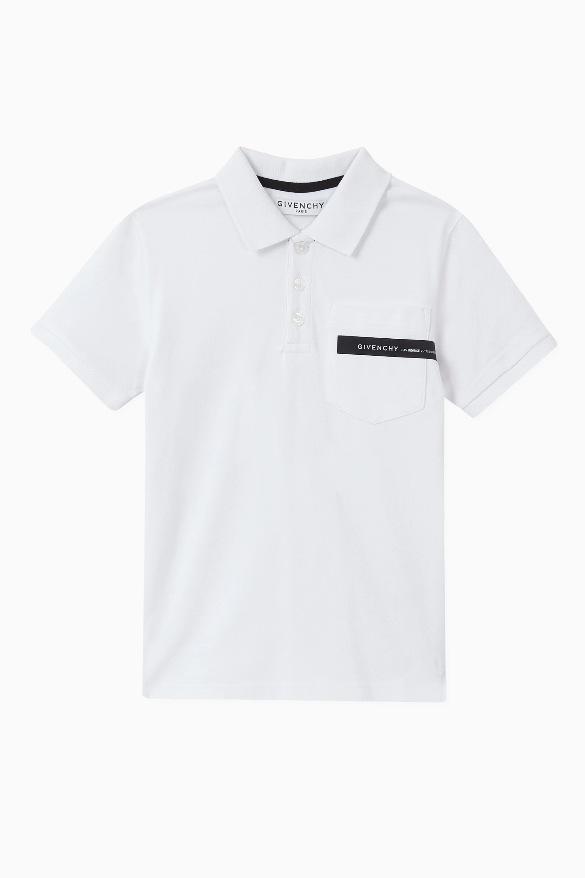 Buy Givenchy White Givenchy Logo Tape Polo Shirt for Boys in UAE