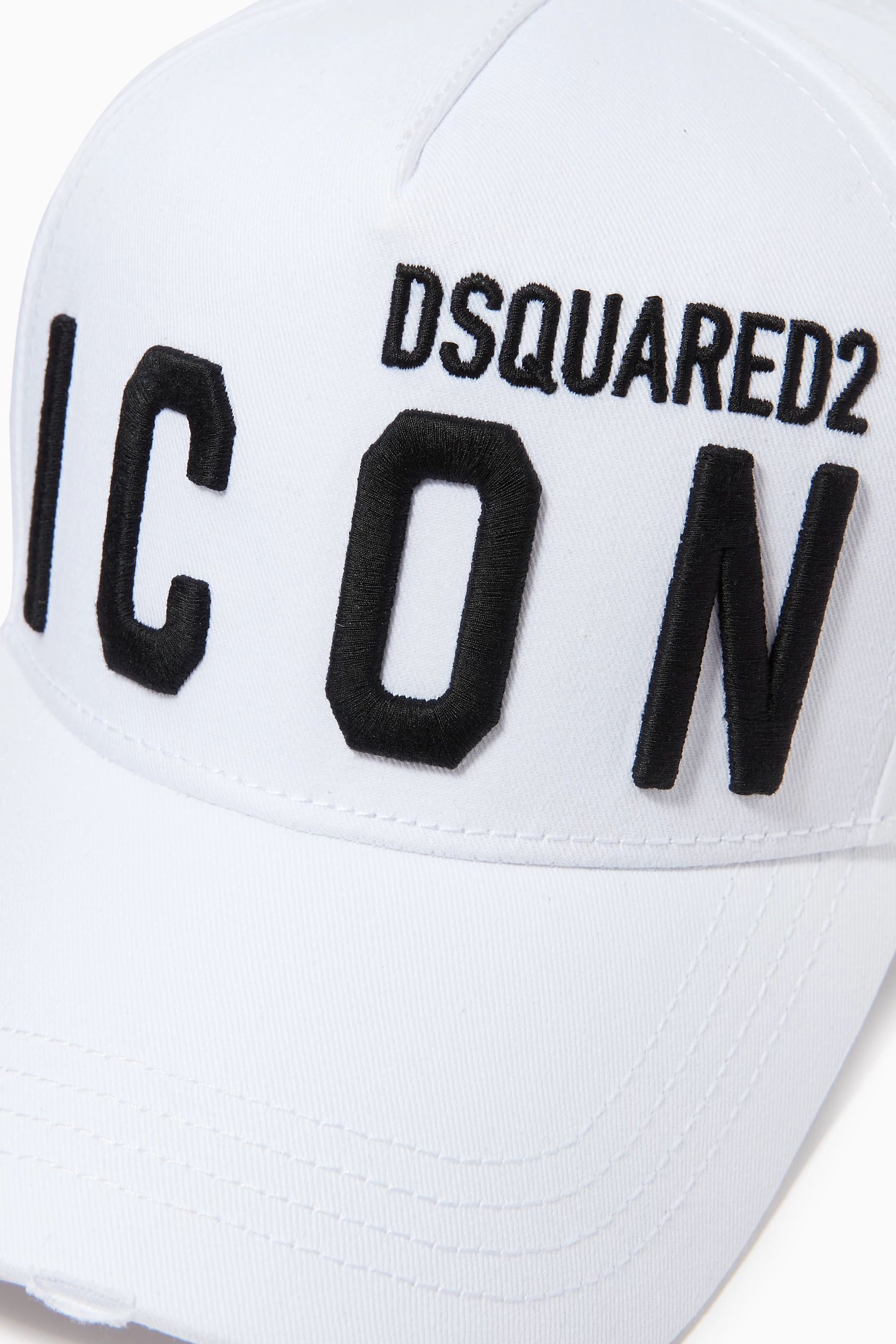 Buy Dsquared2 White Icon Logo Embroidered Cap in Cotton for Men in UAE Ounass