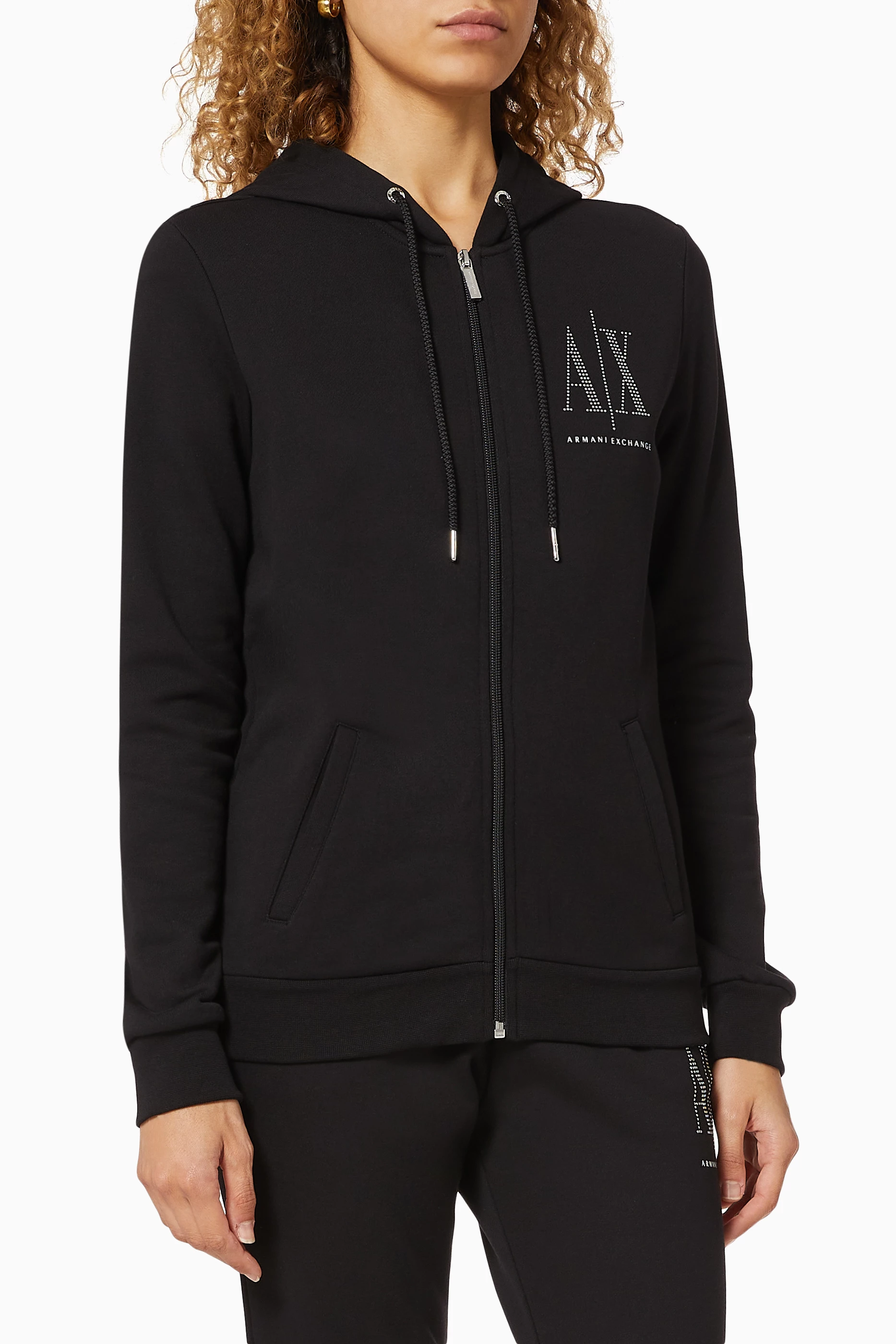 Armani zip best sale hoodie women's