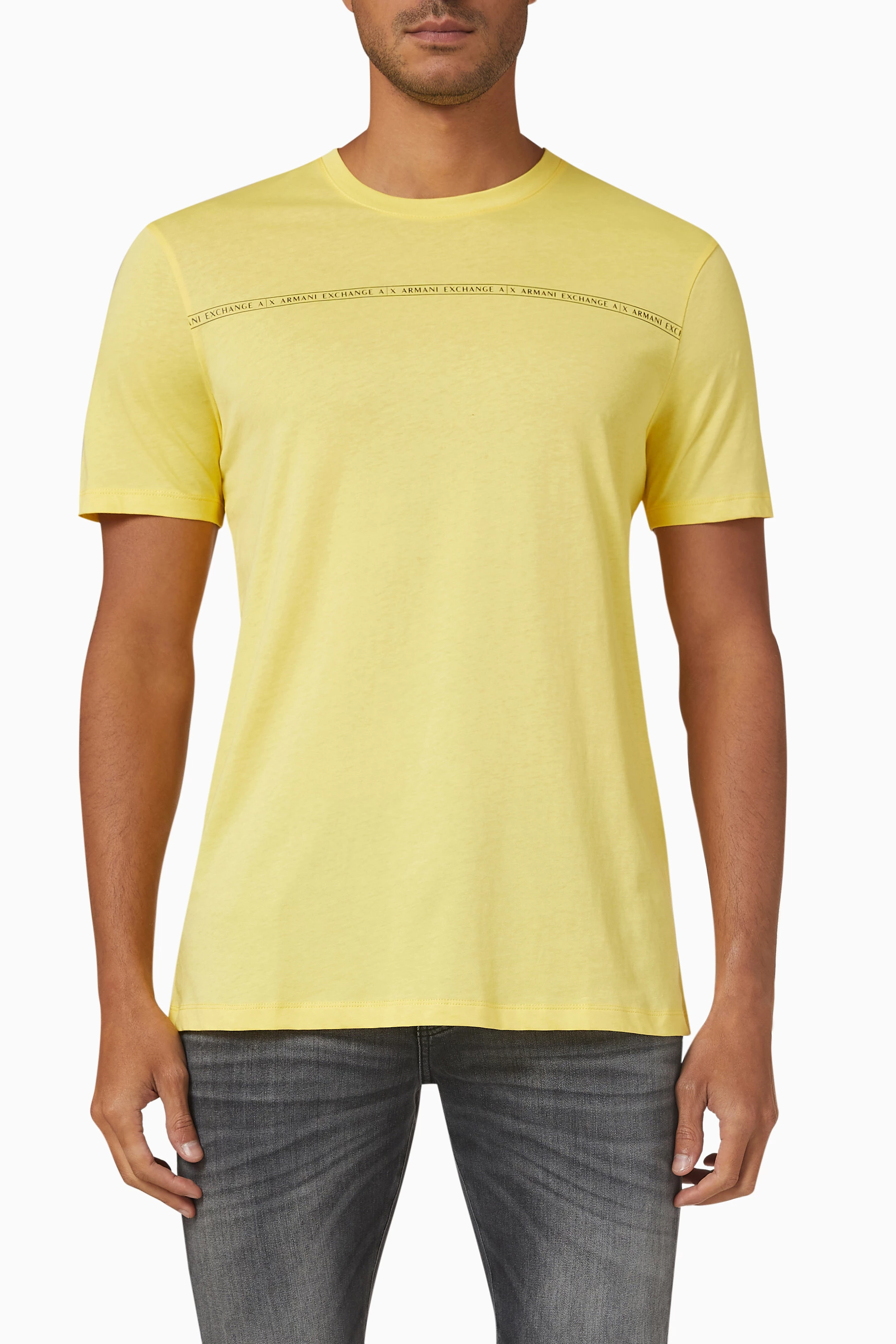 Armani exchange yellow t shirt top