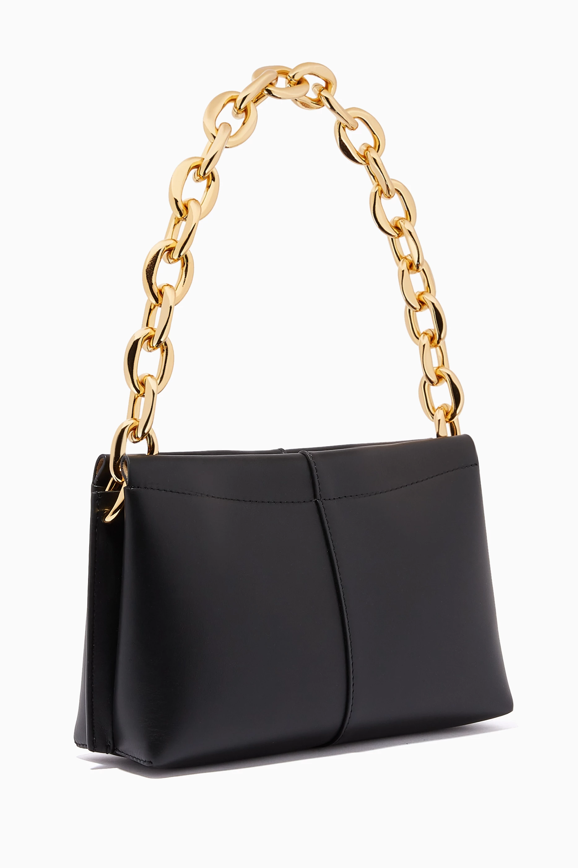 Buy Wandler Black Mini Carly Bag with Heavy Chain in Leather for
