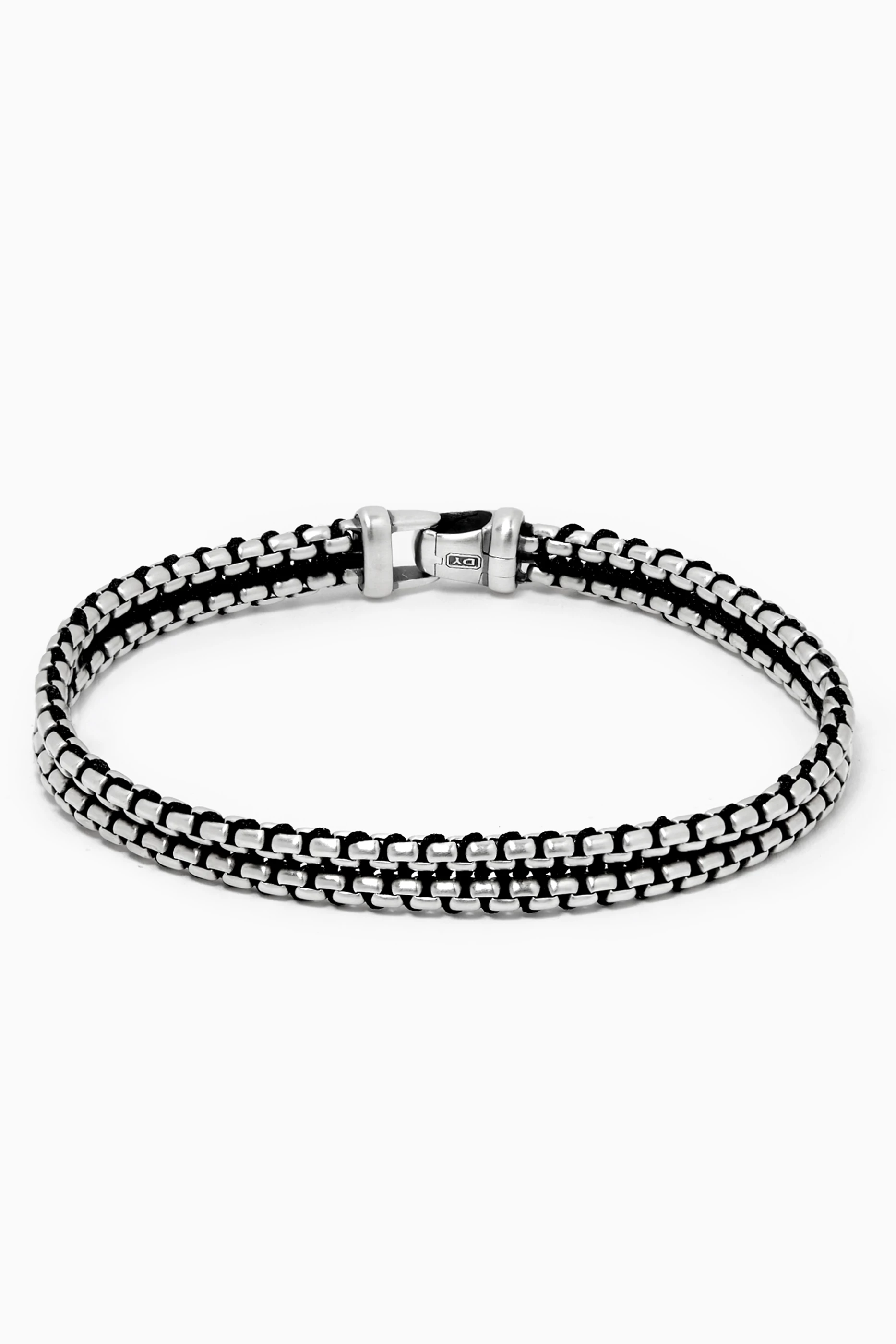 Buy David Yurman Silver Woven Box Chain Bracelet in Sterling